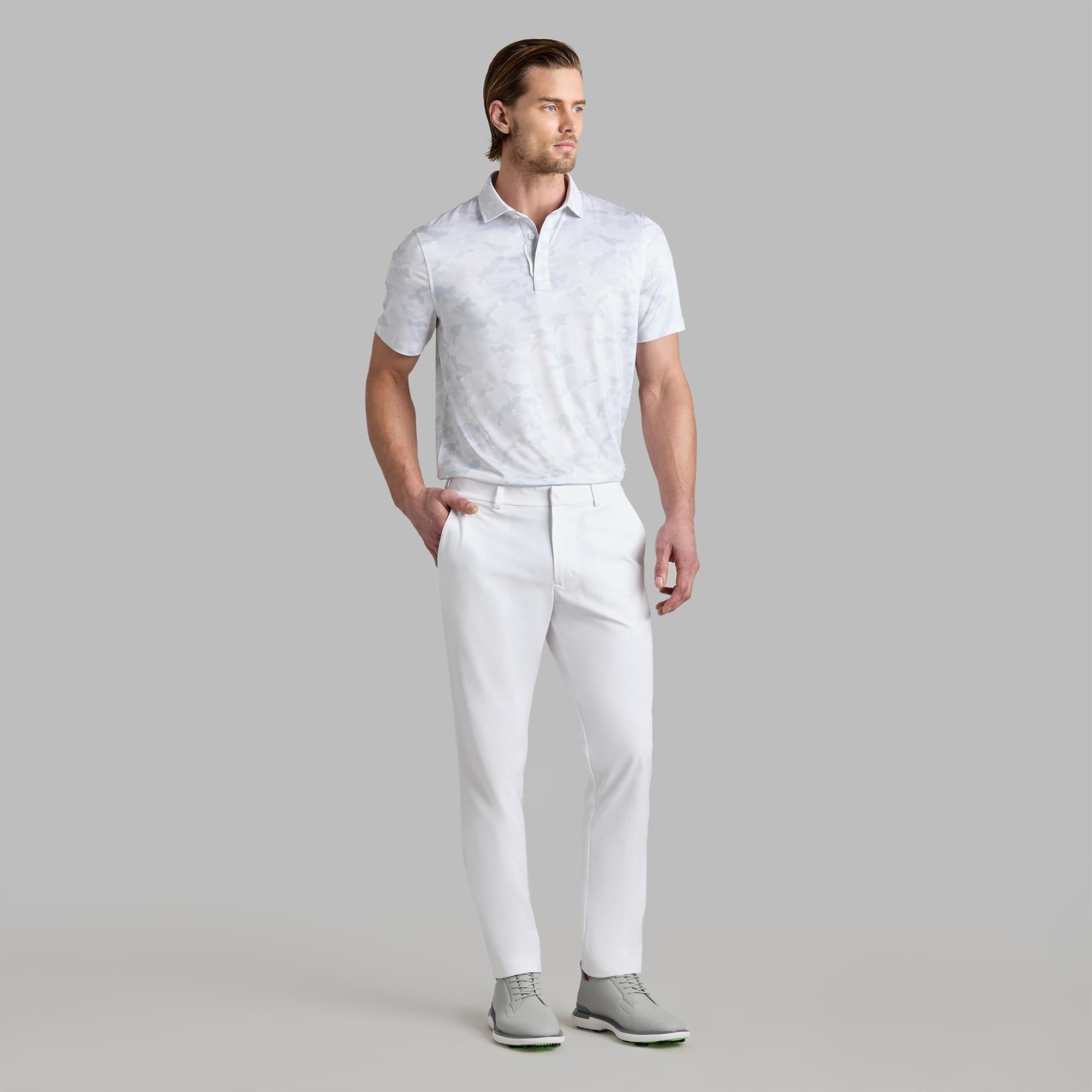 G/FORE Camo Skull & T's Icon Camo Tech Jersey Mens Golf Polo Shirt Snow