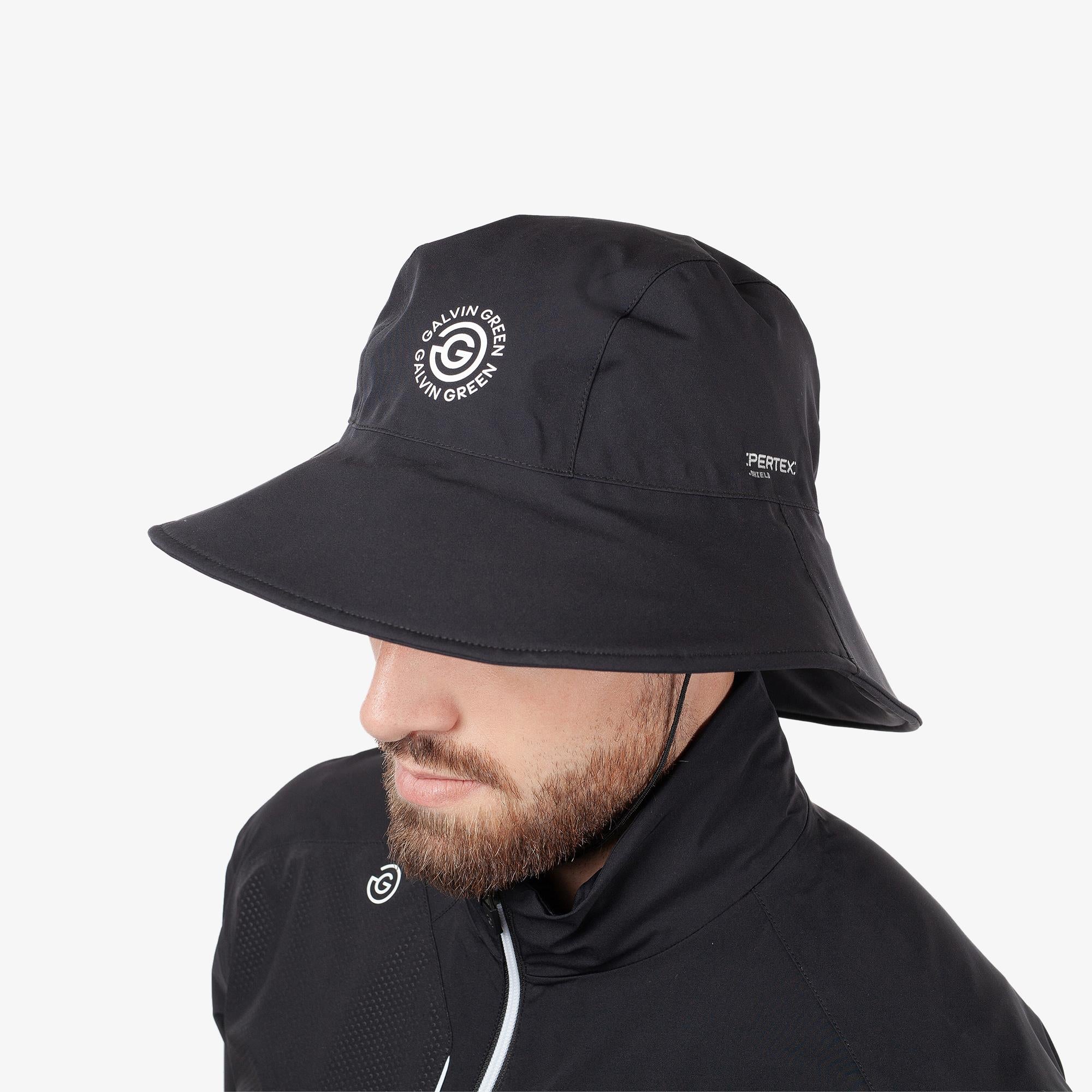 Galvin Green Asher Dryvr Pertex Waterproof Hat Black