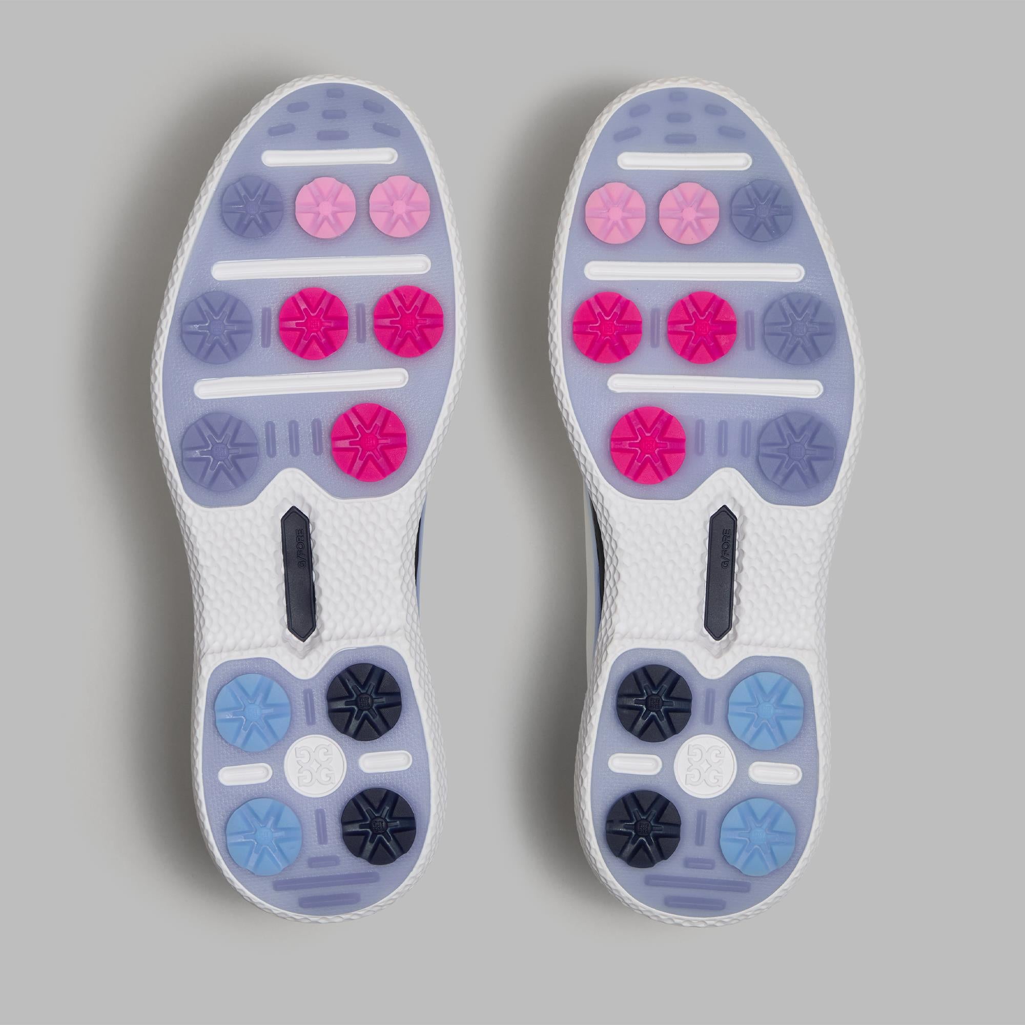 G/FORE Gallivan2r Kiltie Tuxedo Stripe Stipple Ladies Golf Shoes Snow/Twilight