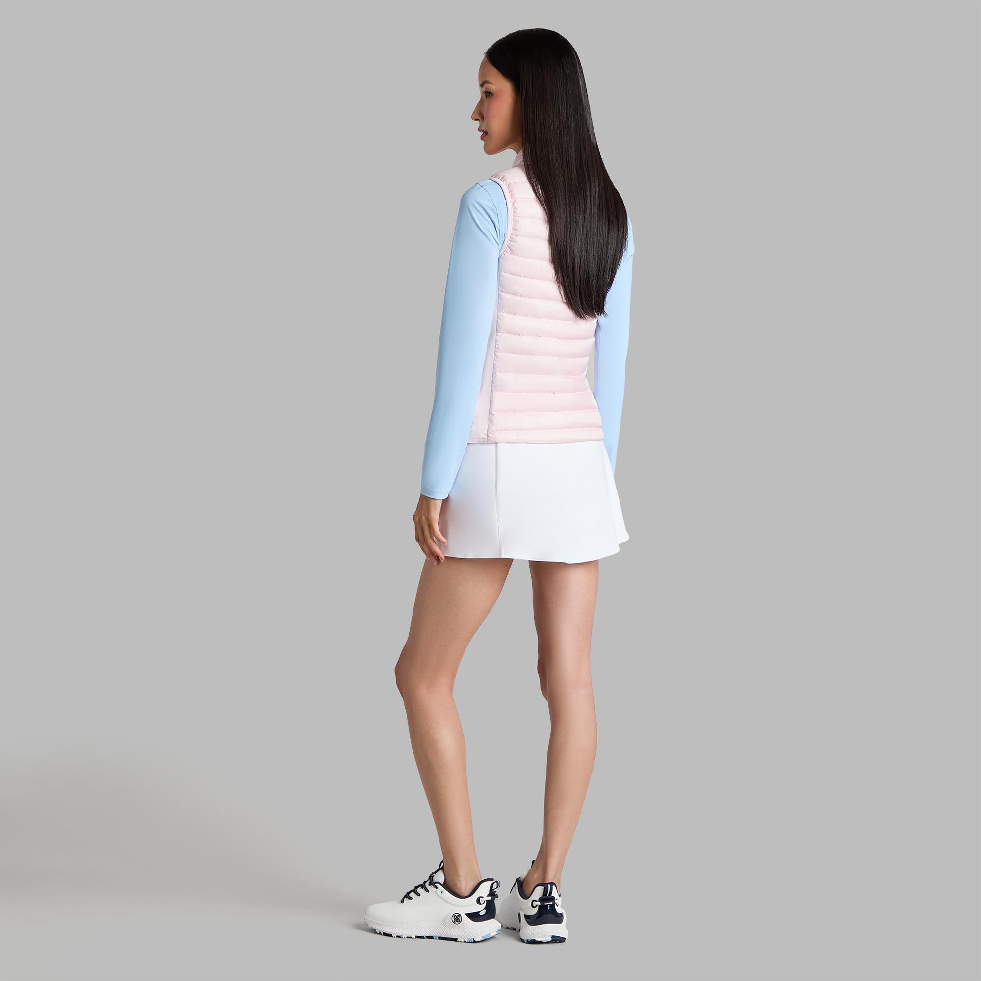 G/FORE V-Down Quilted Strecth Tech Interlock Ladies Golf Vest Blush