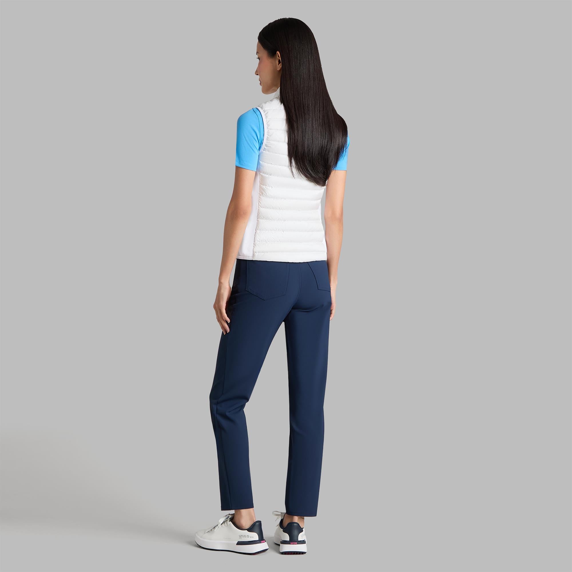 G/FORE V-Down Quilted Strecth Tech Interlock Ladies Golf Vest Chalk White