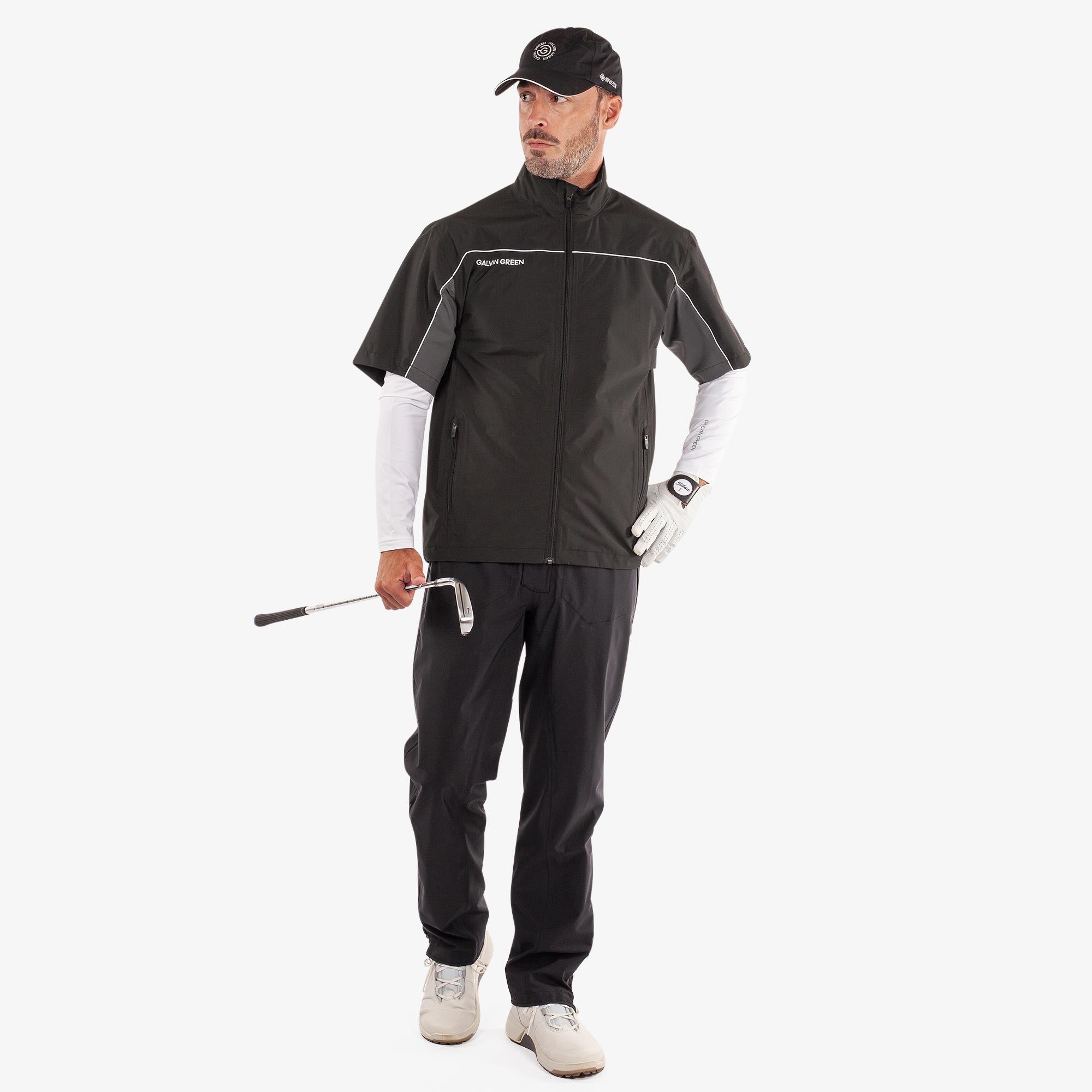 Galvin Green Air Dryvr Pertex Short Sleeve Mens Waterproof Jacket Black/Forged Iron