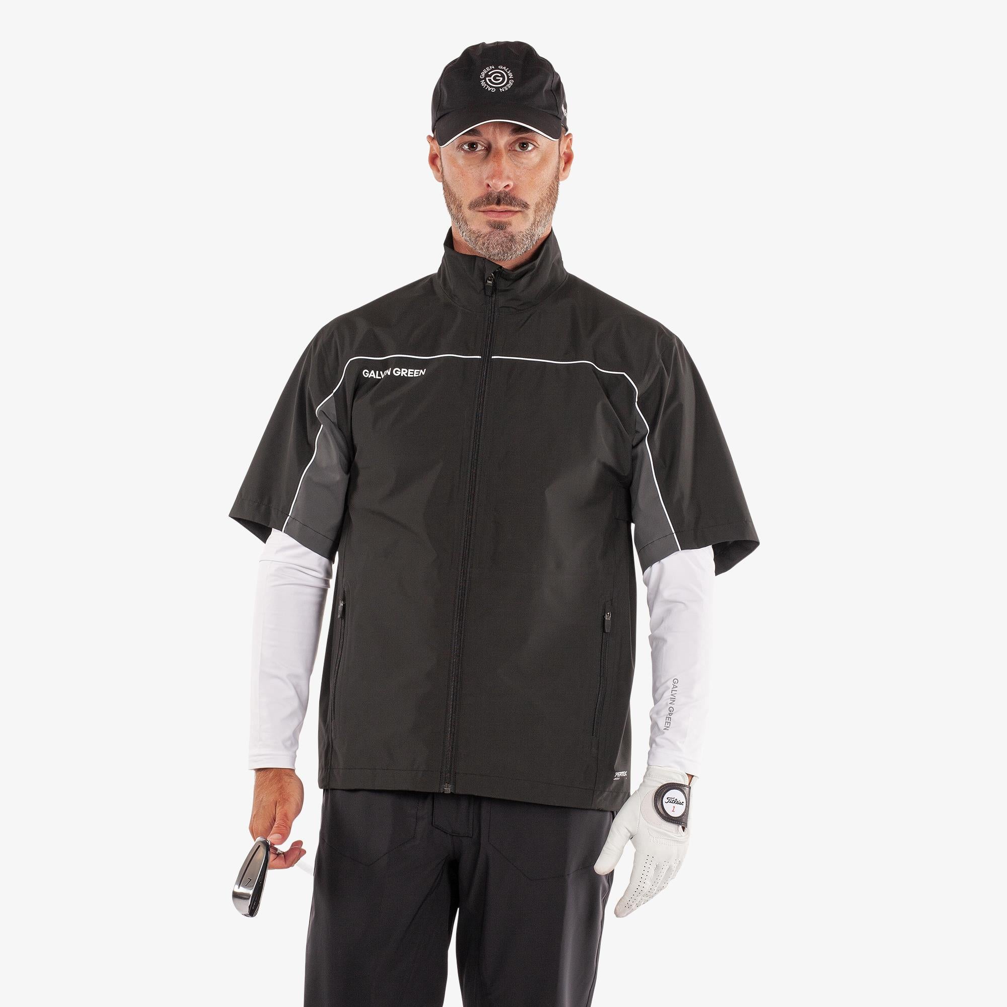 Galvin Green Air Dryvr Pertex Short Sleeve Mens Waterproof Jacket Black/Forged Iron