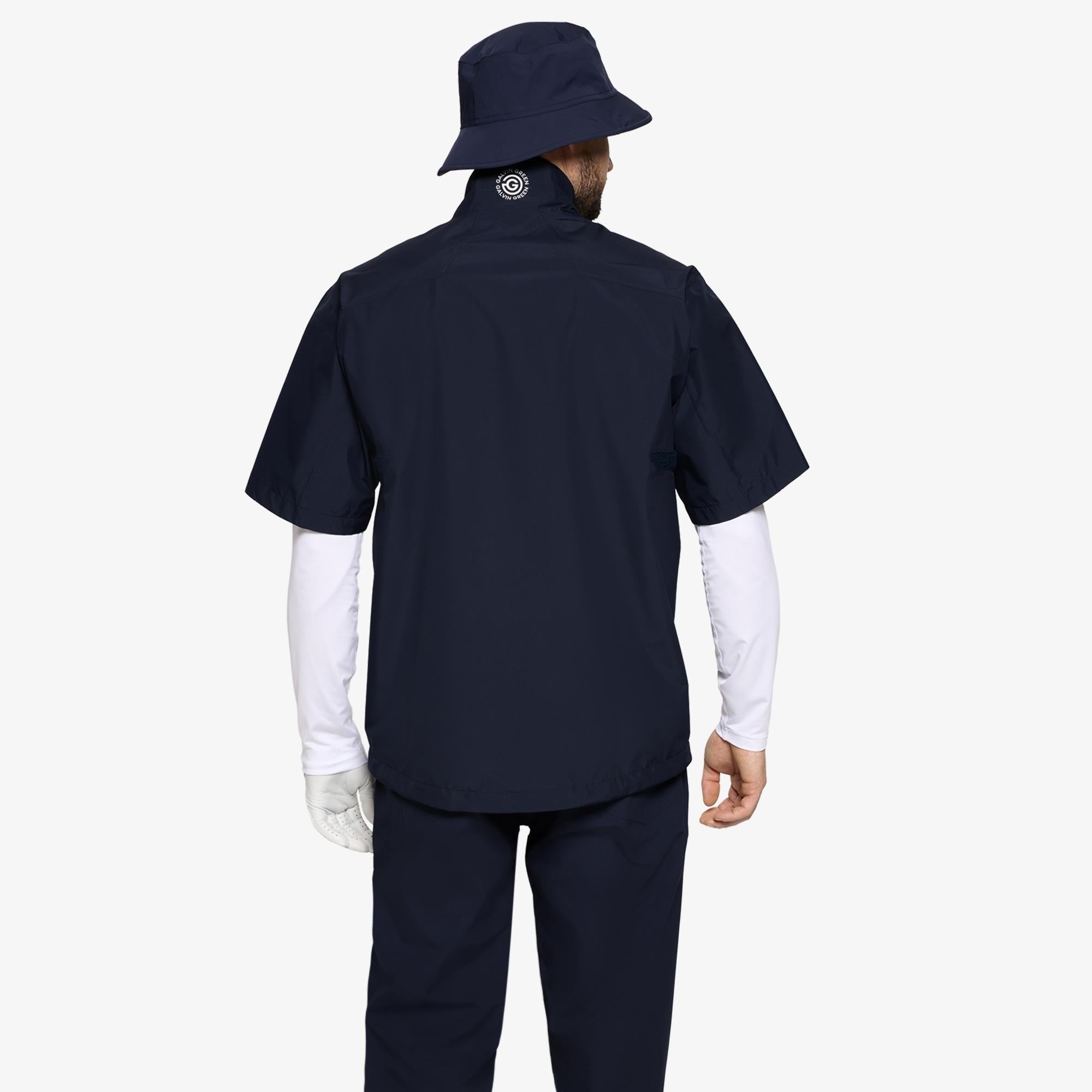 Galvin Green Air Dryvr Pertex Short Sleeve Mens Waterproof Jacket Navy/White