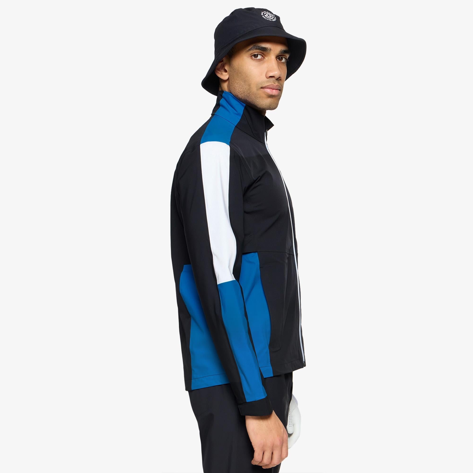 Galvin Green Arlo Dryvr Pertex Mens Waterproof Jacket Black/Royal Blue