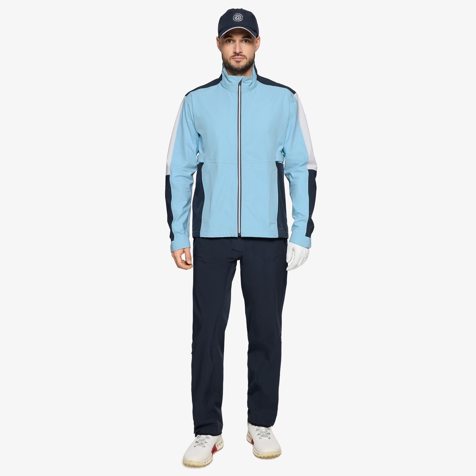 Galvin Green Arlo Dryvr Pertex Mens Waterproof Jacket Crystal Blue/Navy
