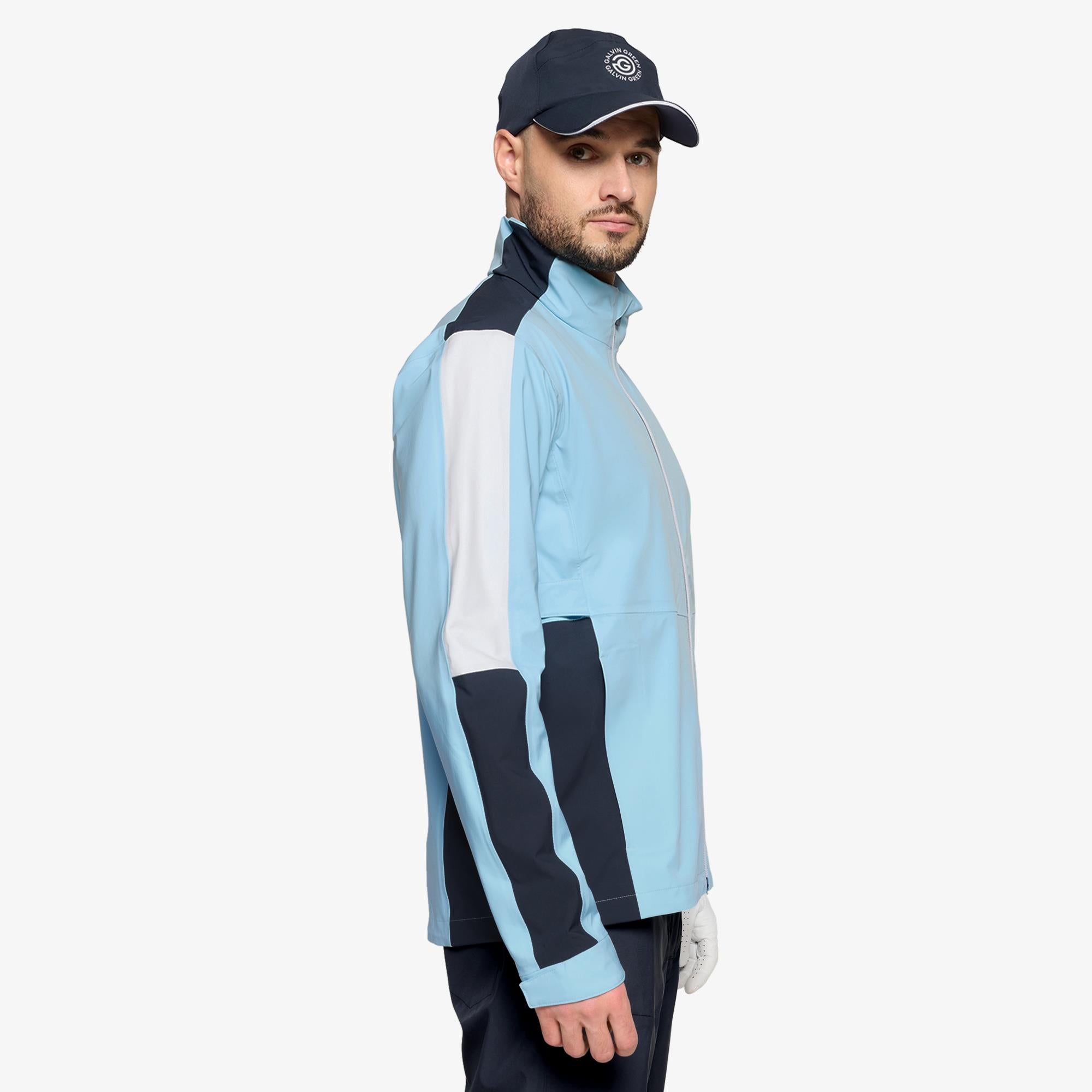Galvin Green Arlo Dryvr Pertex Mens Waterproof Jacket Crystal Blue/Navy
