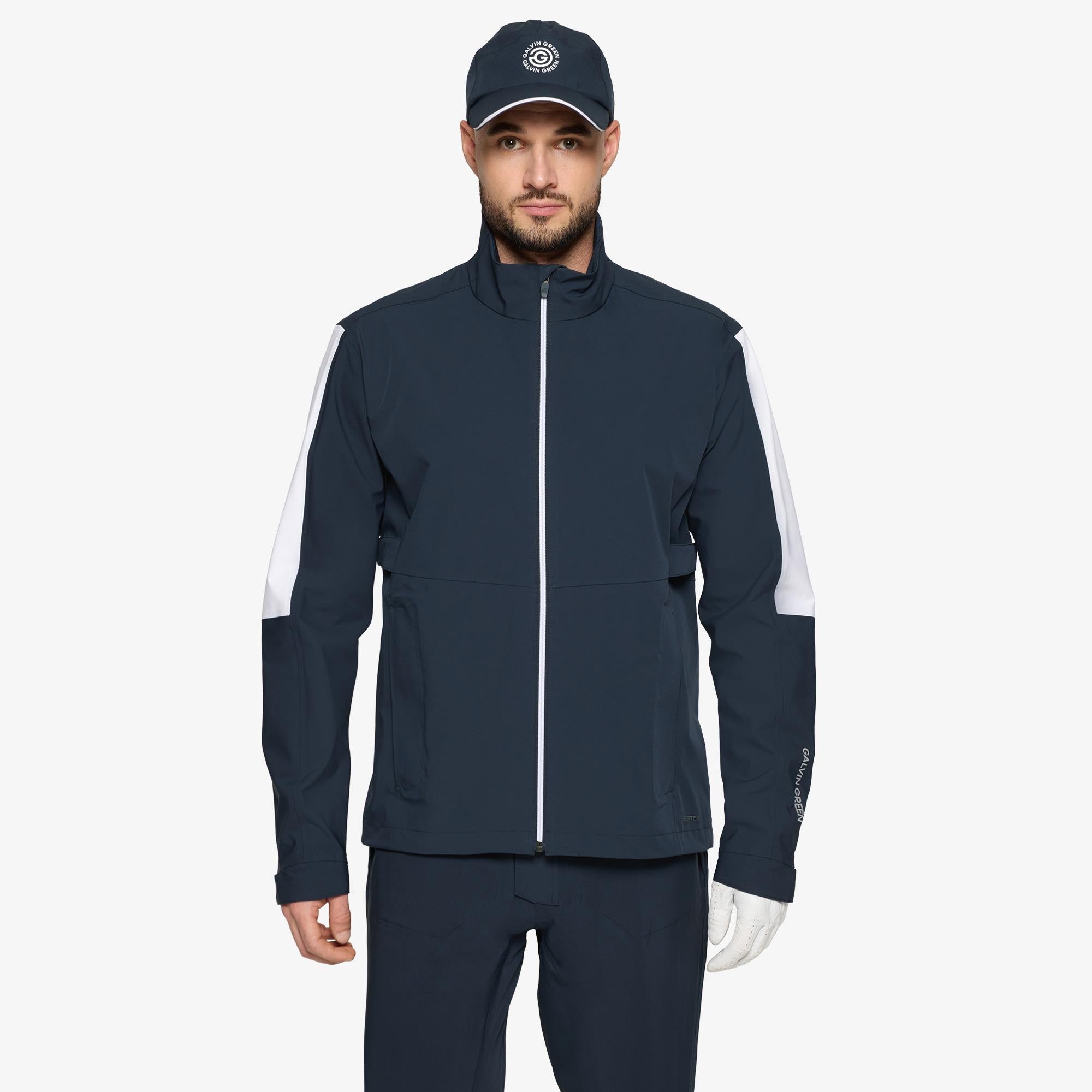 Galvin Green Arlo Dryvr Pertex Mens Waterproof Jacket Navy/White