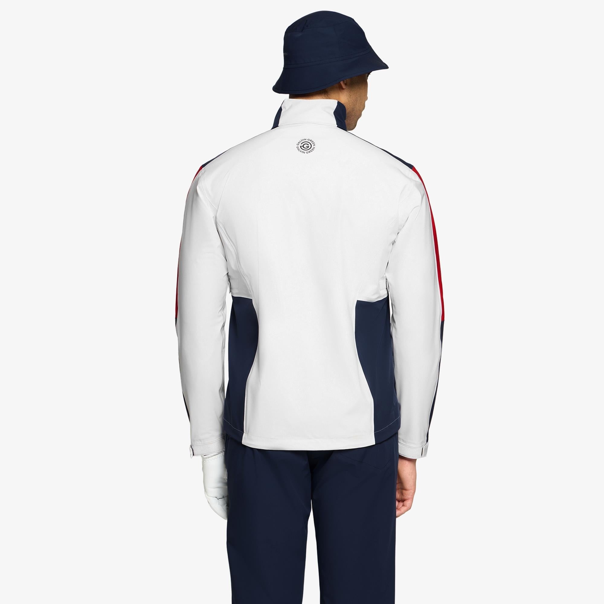 Galvin Green Arlo Dryvr Pertex Mens Waterproof Jacket White/Red