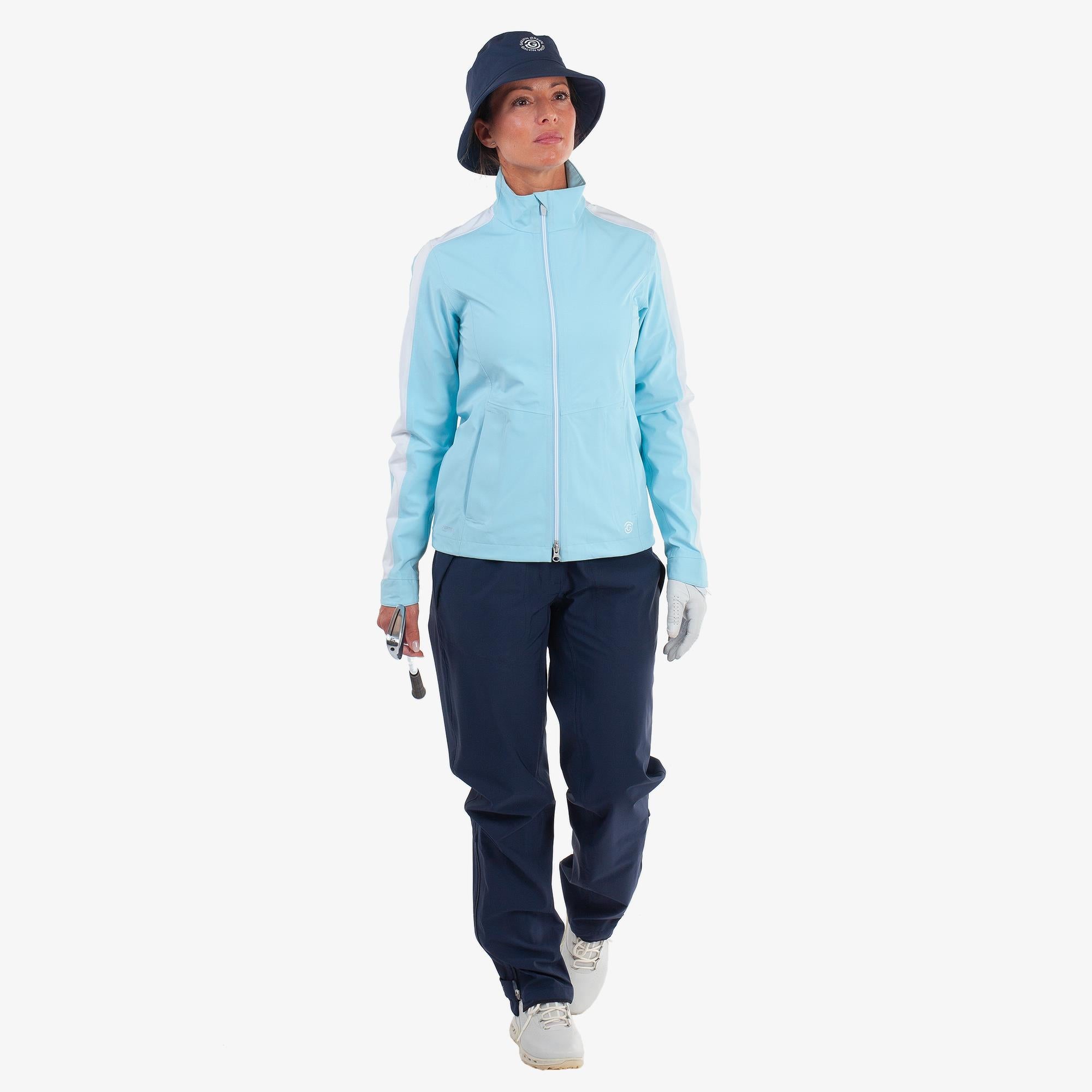 Galvin Green Abby Dryvr Pertex Ladies Waterproof Jacket Crystal Blue/White