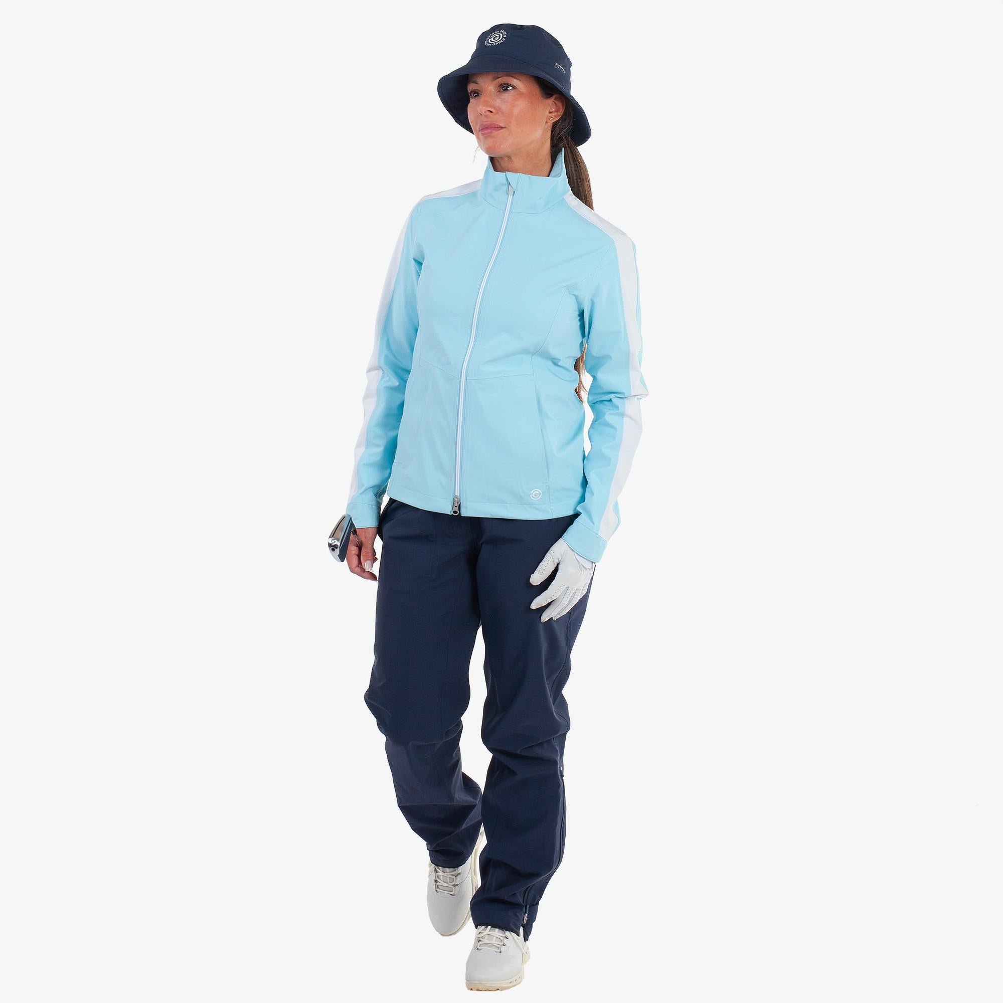 Galvin Green Abby Dryvr Pertex Ladies Waterproof Jacket Crystal Blue/White