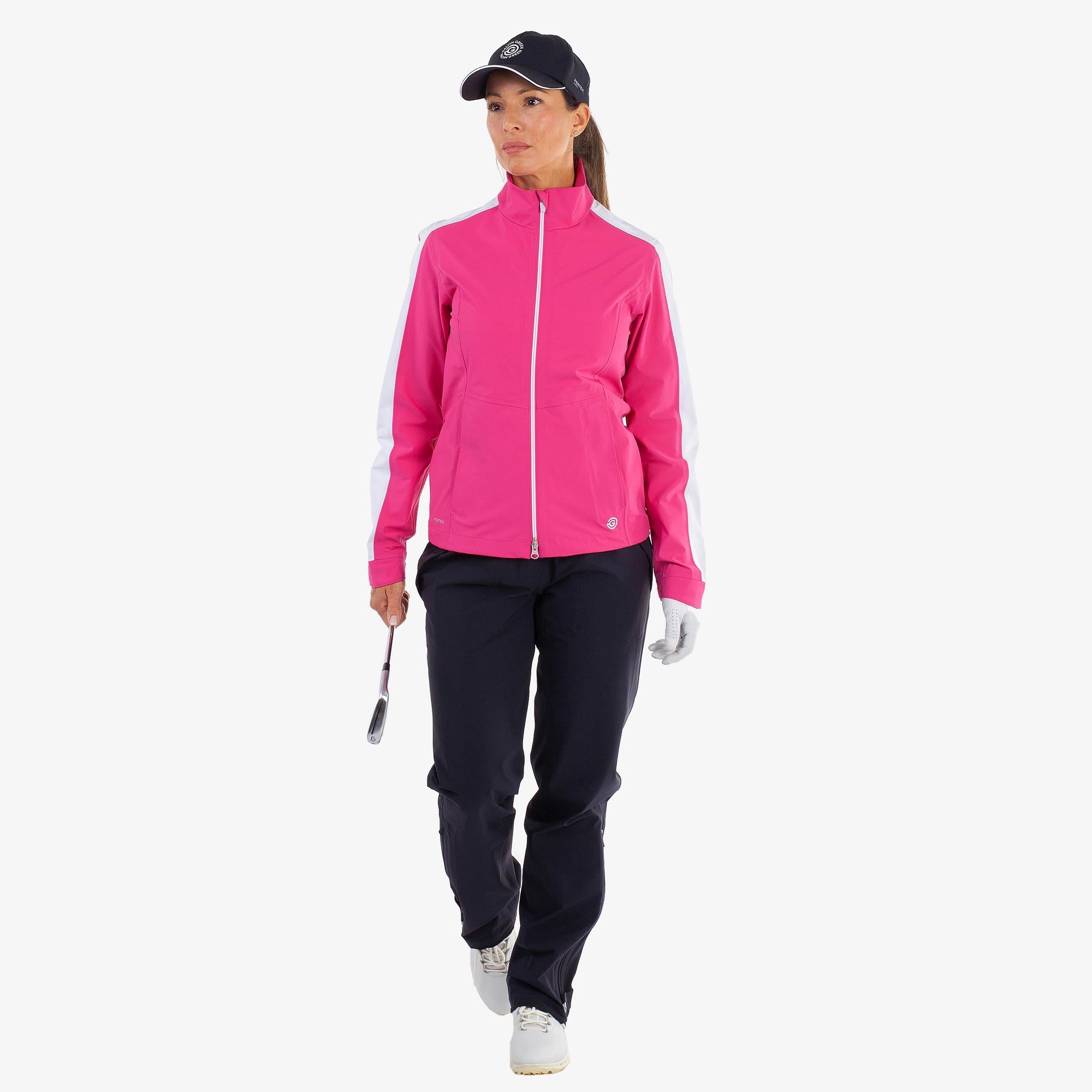 Galvin Green Abby Dryvr Pertex Ladies Waterproof Jacket Fuchsia/White