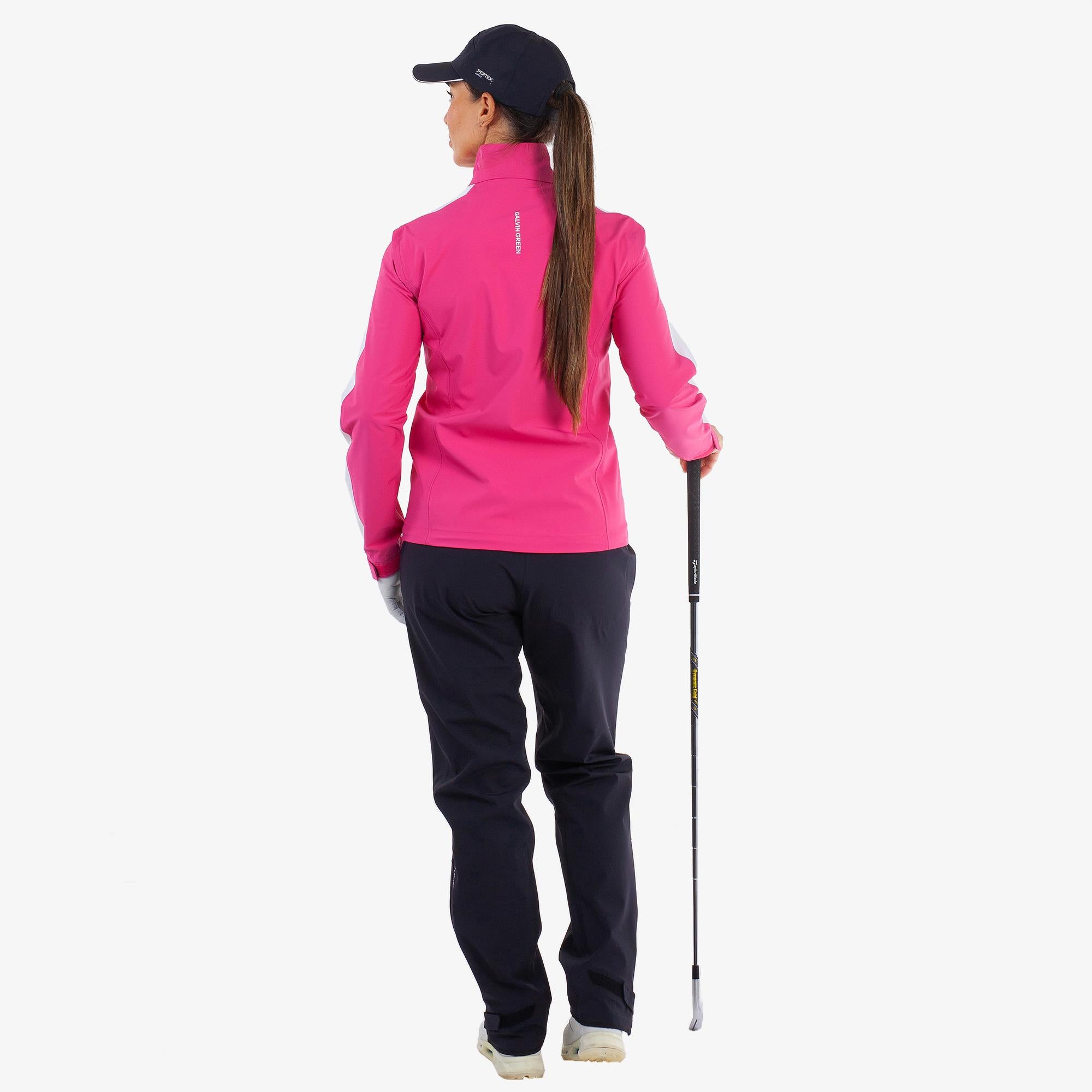 Galvin Green Abby Dryvr Pertex Ladies Waterproof Jacket Fuchsia/White