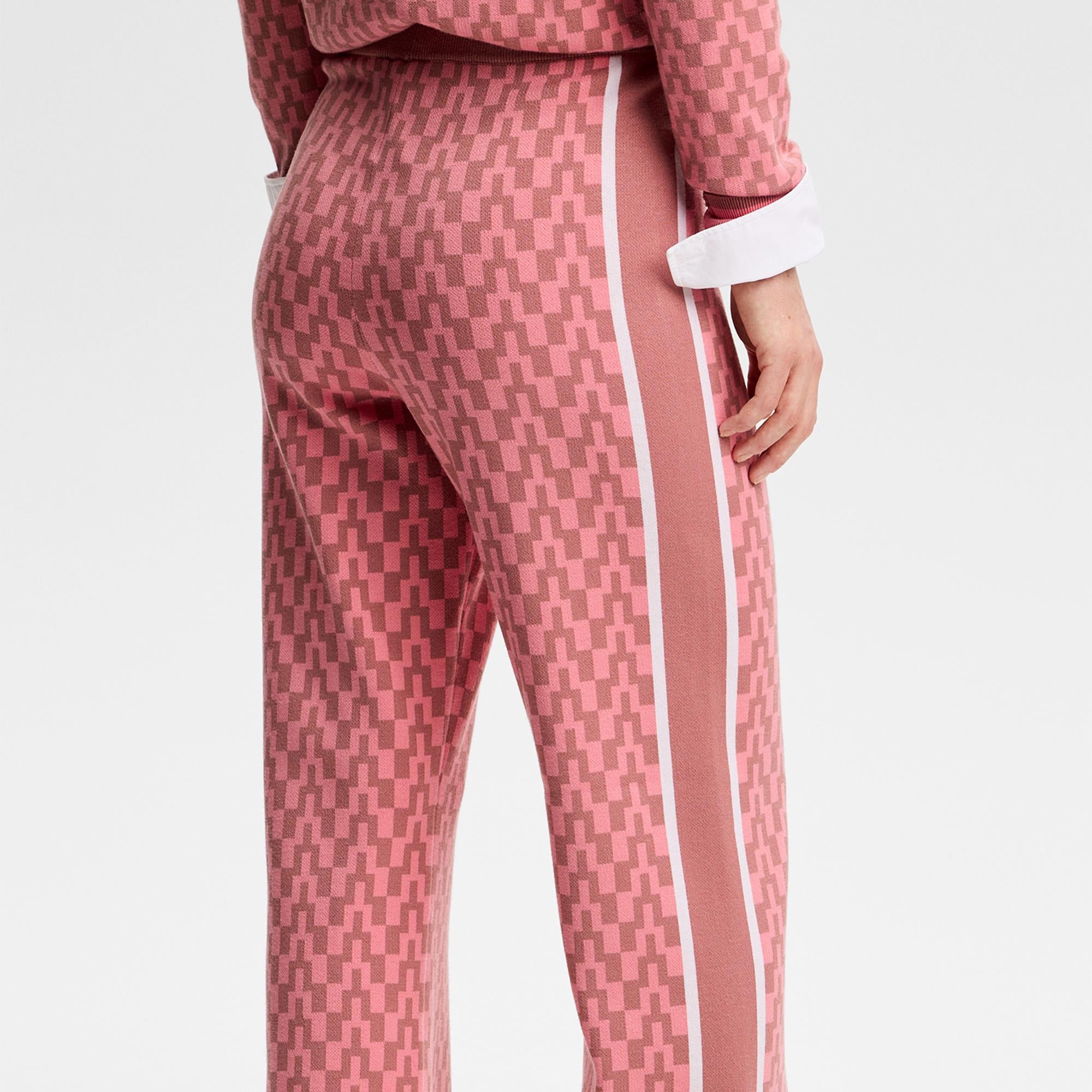 J Lindeberg Kera Knitted Jacquard Ladies Pant Bridge Stack Rose M