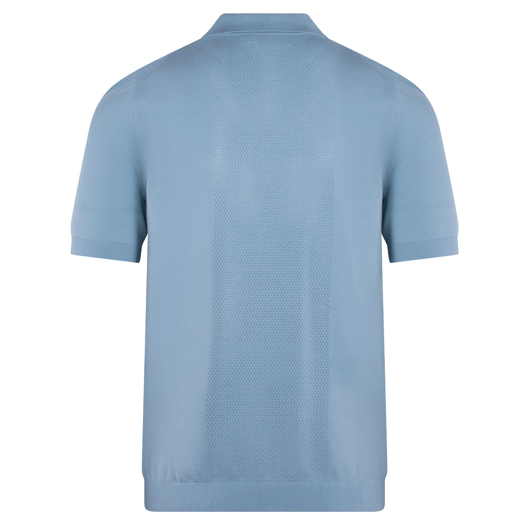 J Lindeberg Reymond Seasonal Knit Mens Polo Shirt Forget-Me-Not Blue