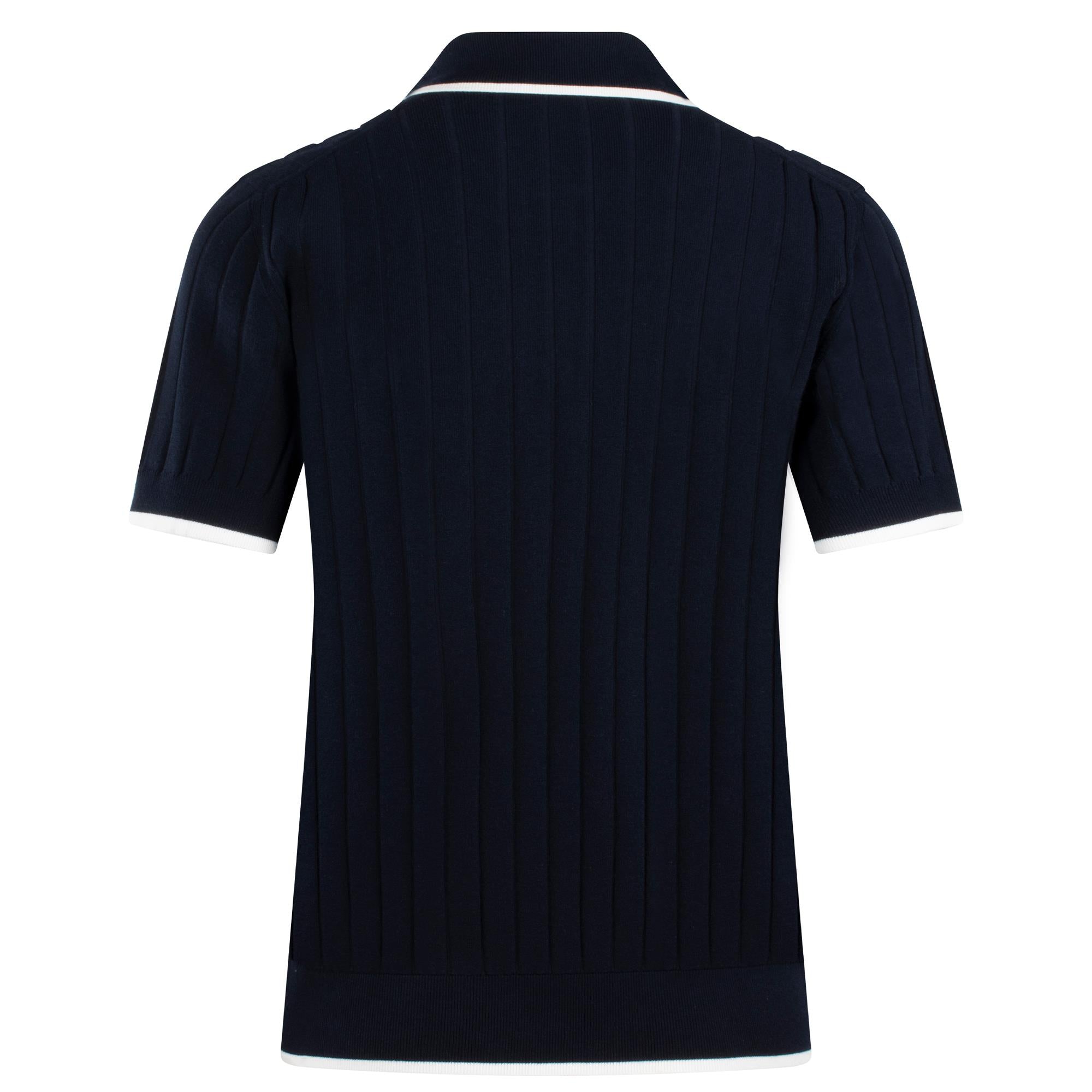Ladies Lacoste Knitted Polo Sweater Navy
