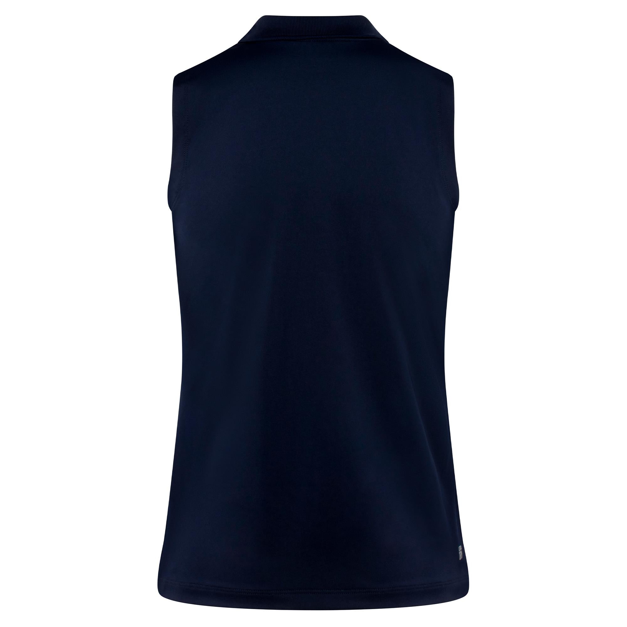 Ladies Lacoste Performance Classic Sleeveless Golf Polo Shirt Navy