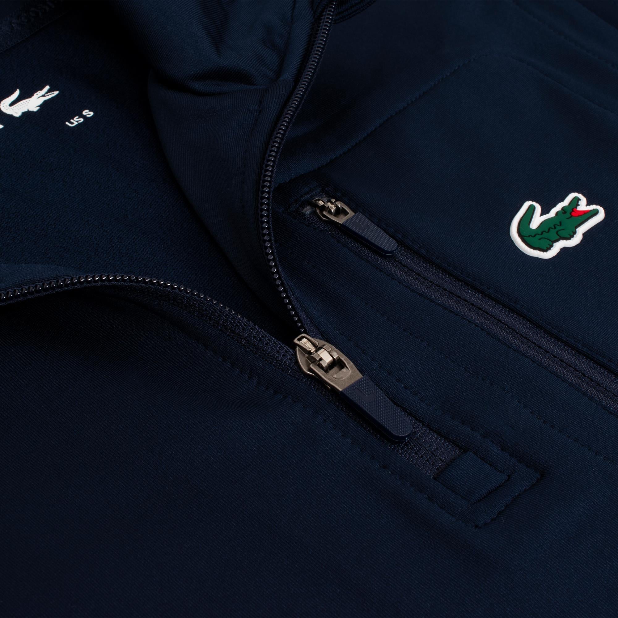 Mens Lacoste 1/4 Zip Sleeveless Golf Mid Layer Navy