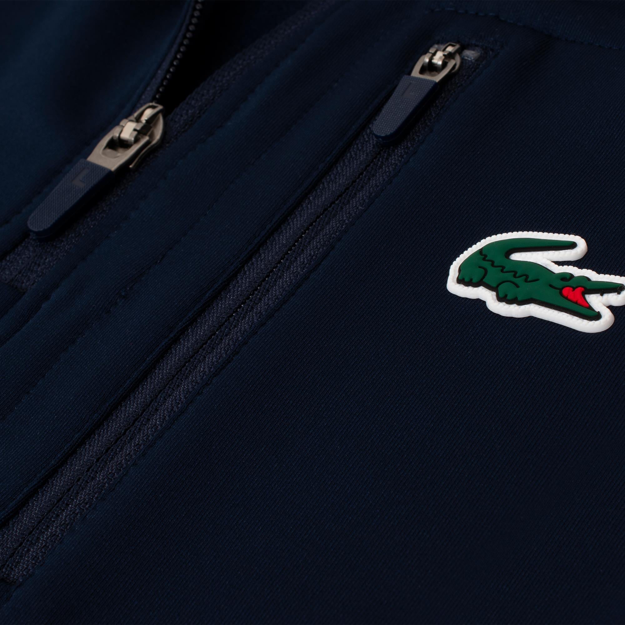 Mens Lacoste 1/4 Zip Sleeveless Golf Mid Layer Navy