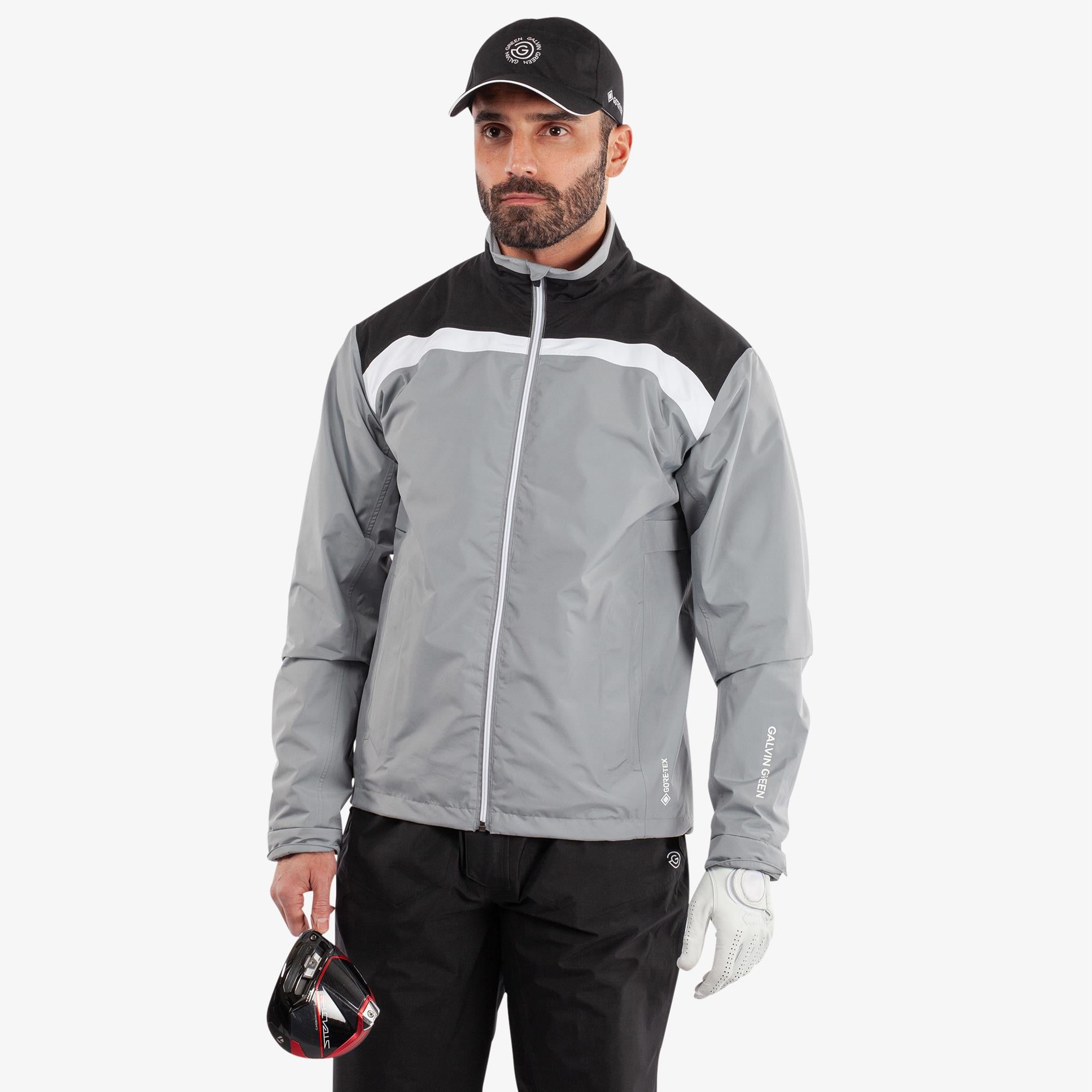 Galvin Green Anton Gore-Tex Mens Waterproof Golf Jacket Sharkskin/Black