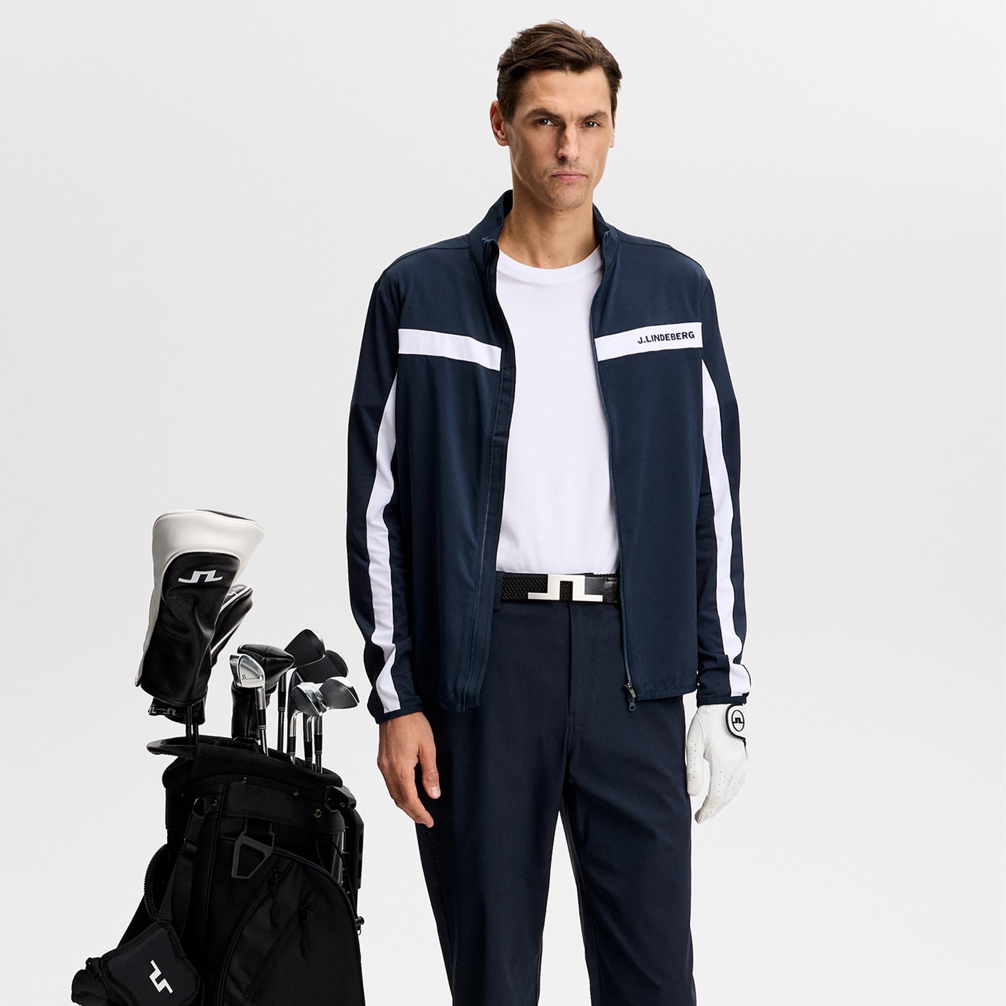 J Lindeberg Jarvis Mens Golf Mid Layer Navy