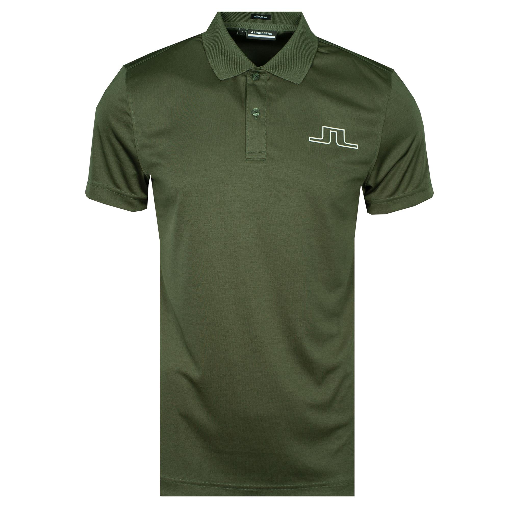J Lindeberg Bridge Regular Fit Polo Shirt Thyme Green Melange