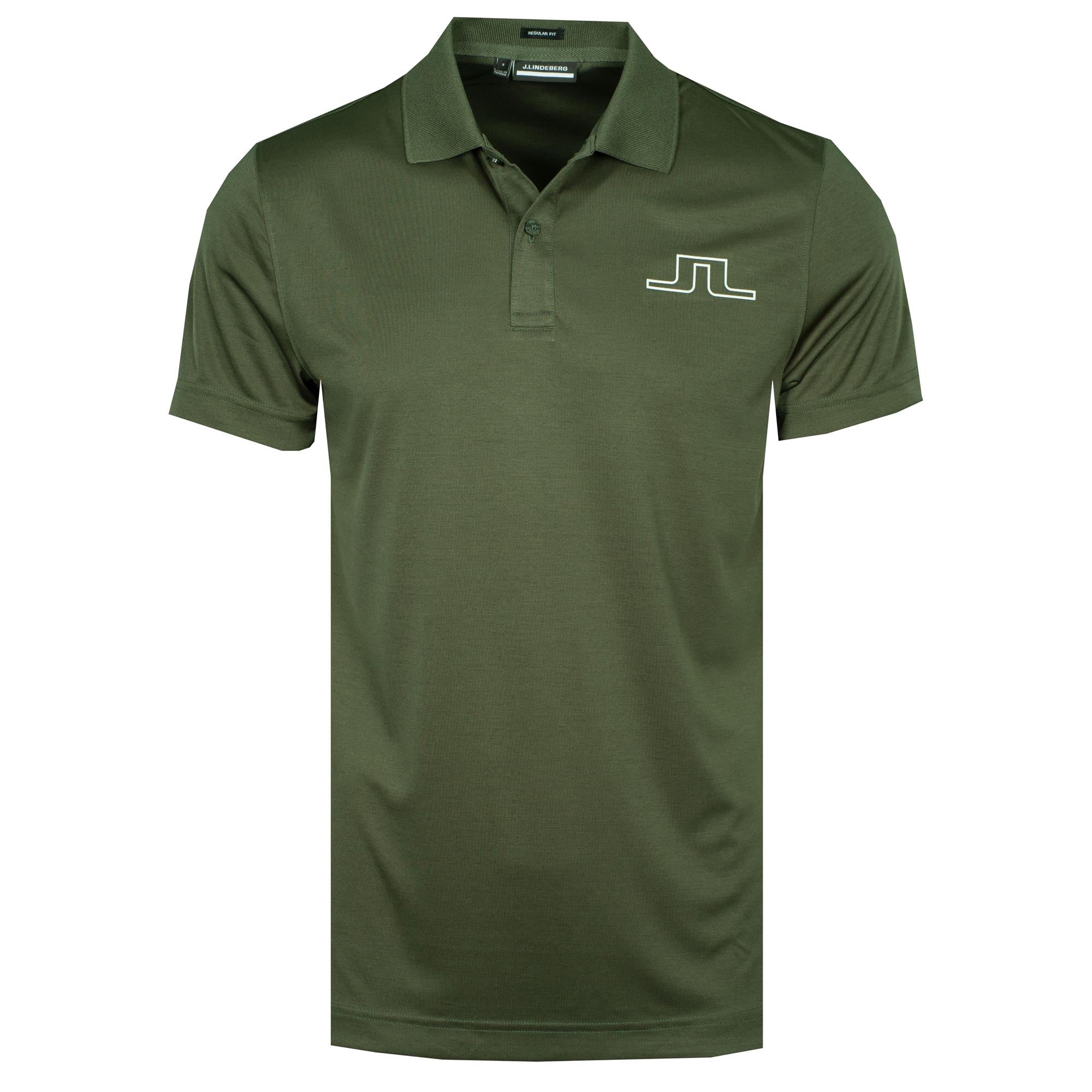 J Lindeberg Bridge Regular Fit Polo Shirt Thyme Green Melange