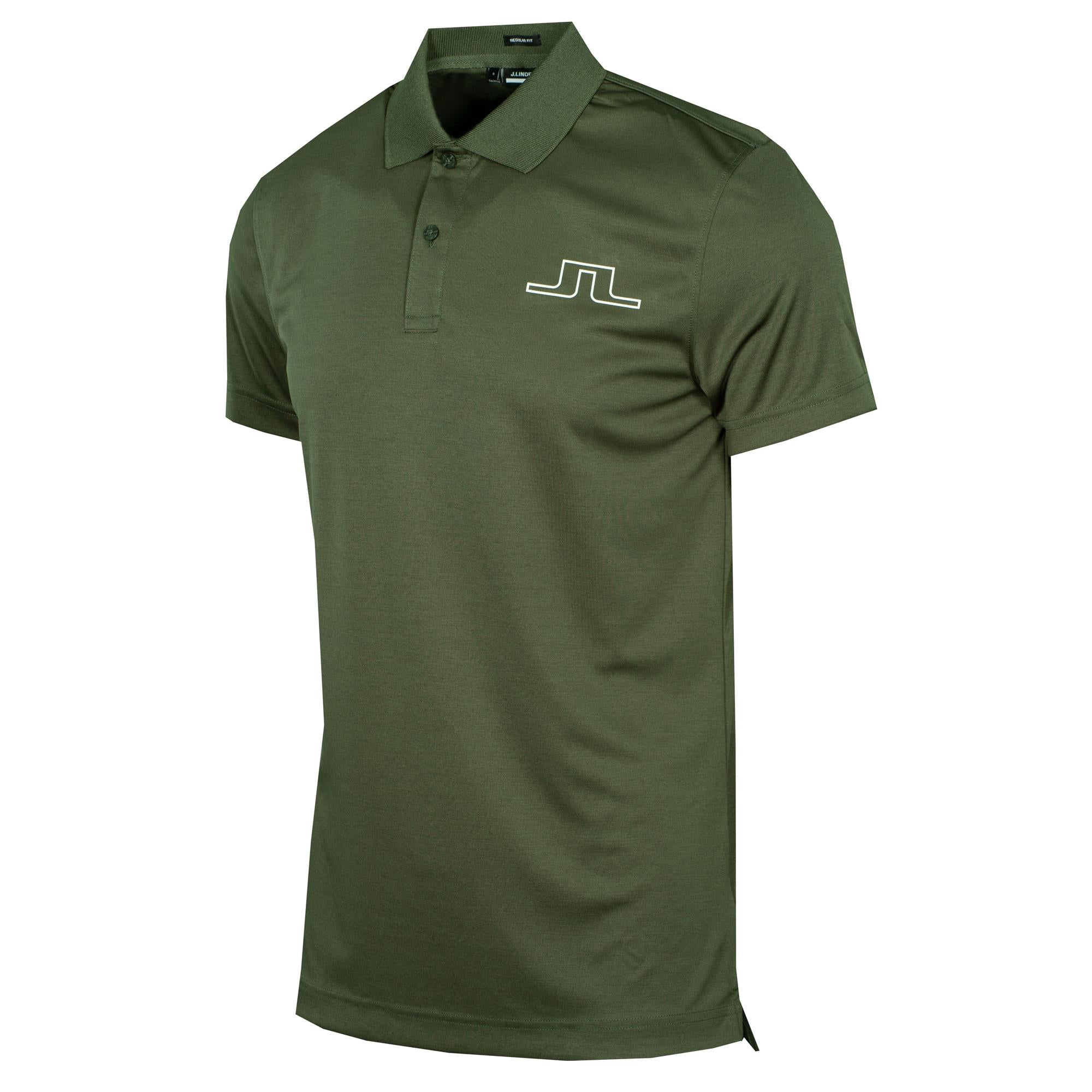 J Lindeberg Bridge Regular Fit Polo Shirt Thyme Green Melange