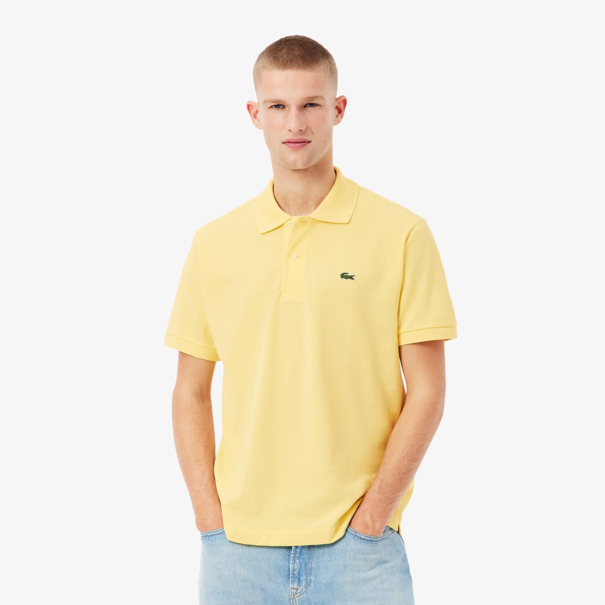 Mens Lacoste L1212 Classic Fit Polo Shirt Yellow