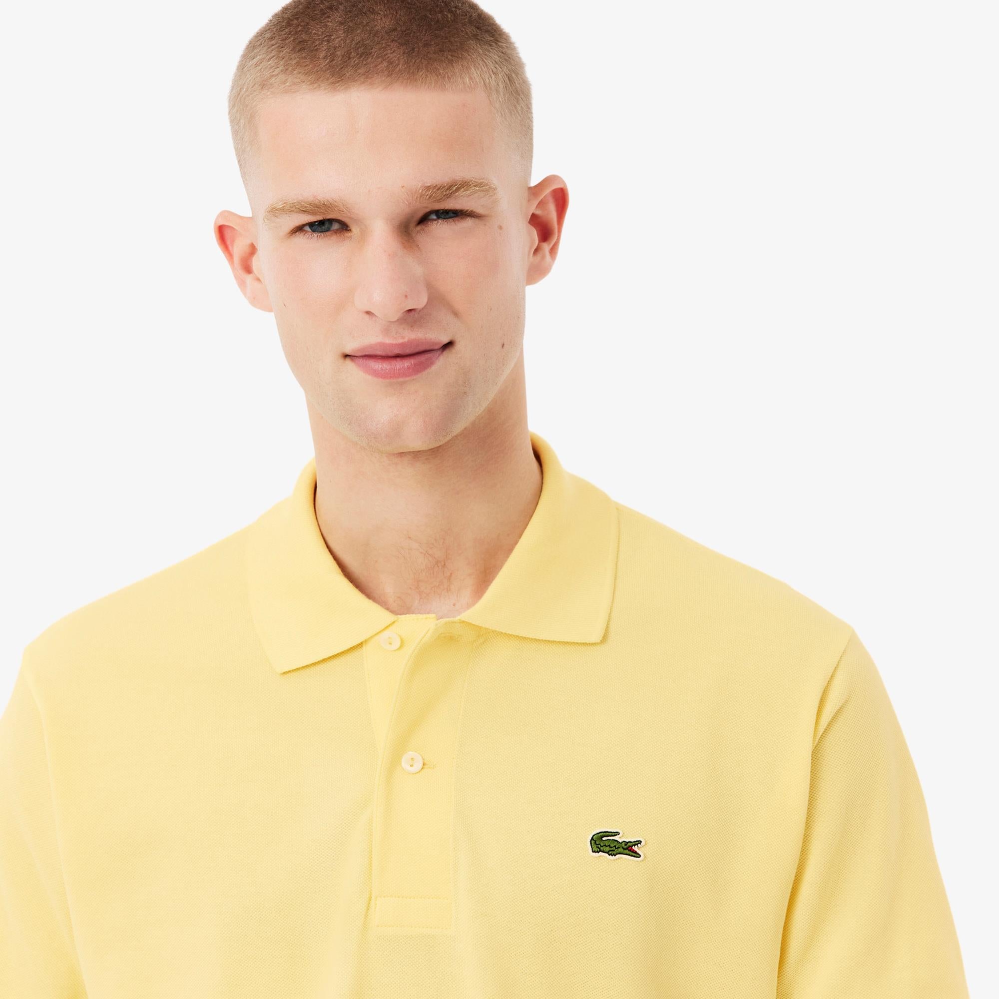 Mens Lacoste L1212 Classic Fit Polo Shirt Yellow