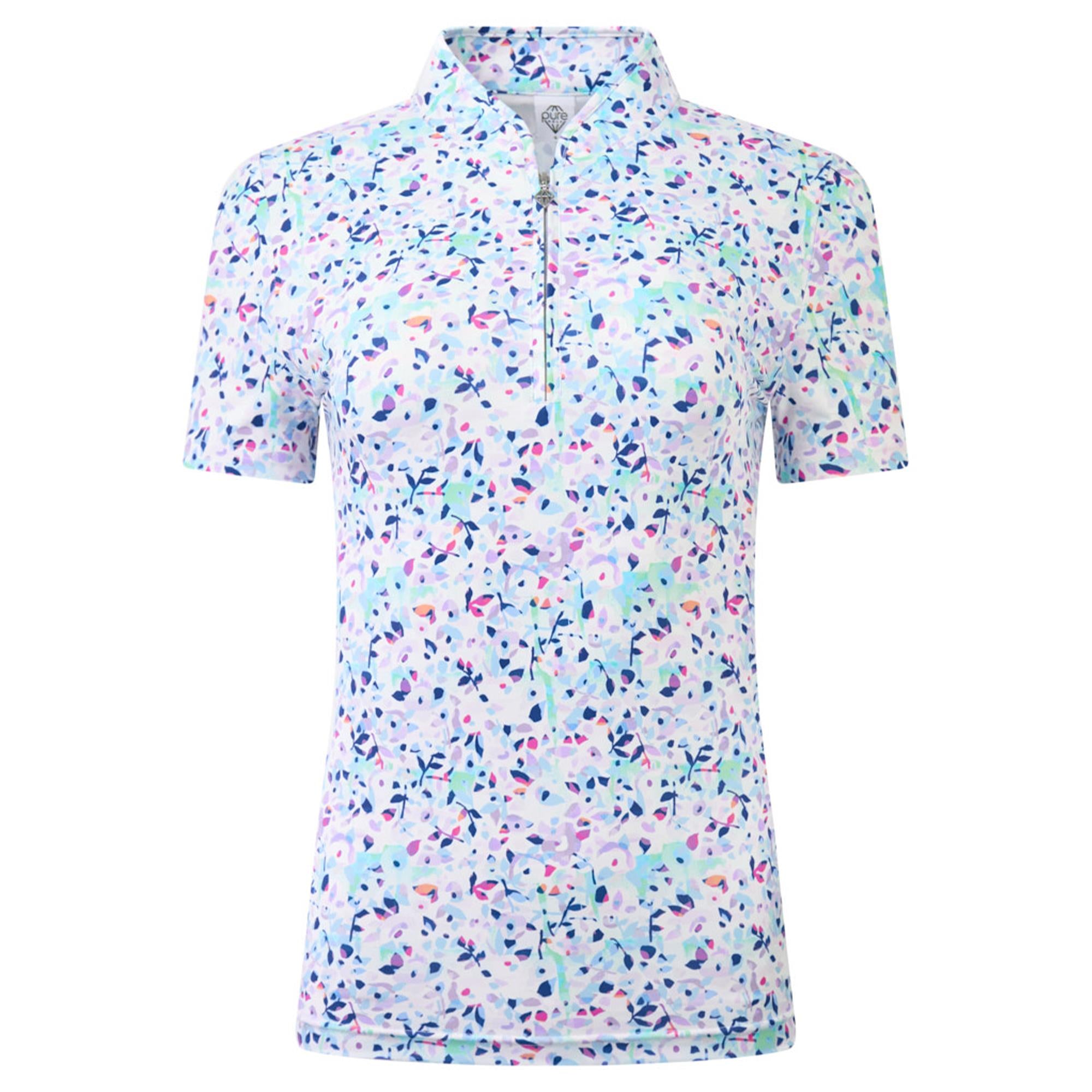 Pure Golf Ellen Short Sleeve Ladies Golf Polo Shirt Mirrored Moonstone