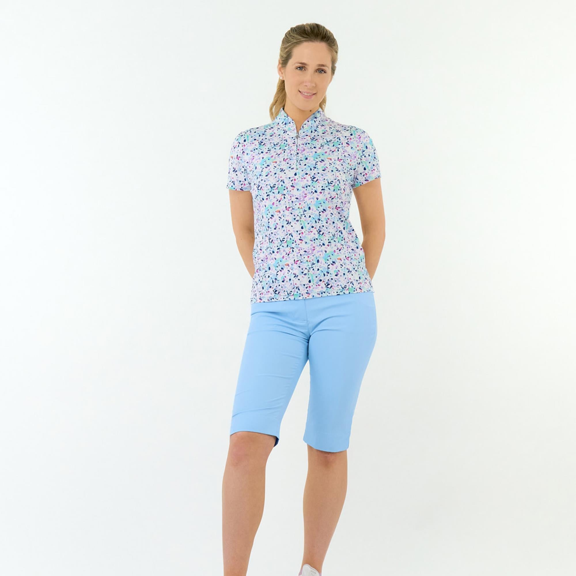 Pure Golf Ellen Short Sleeve Ladies Golf Polo Shirt Mirrored Moonstone