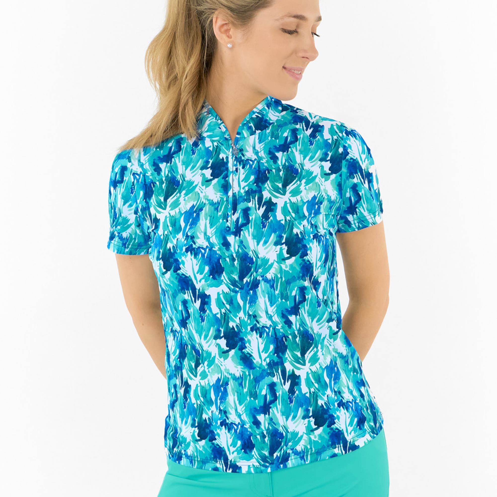 Pure Golf Ellen Short Sleeve Ladies Golf Polo Shirt Water Lily