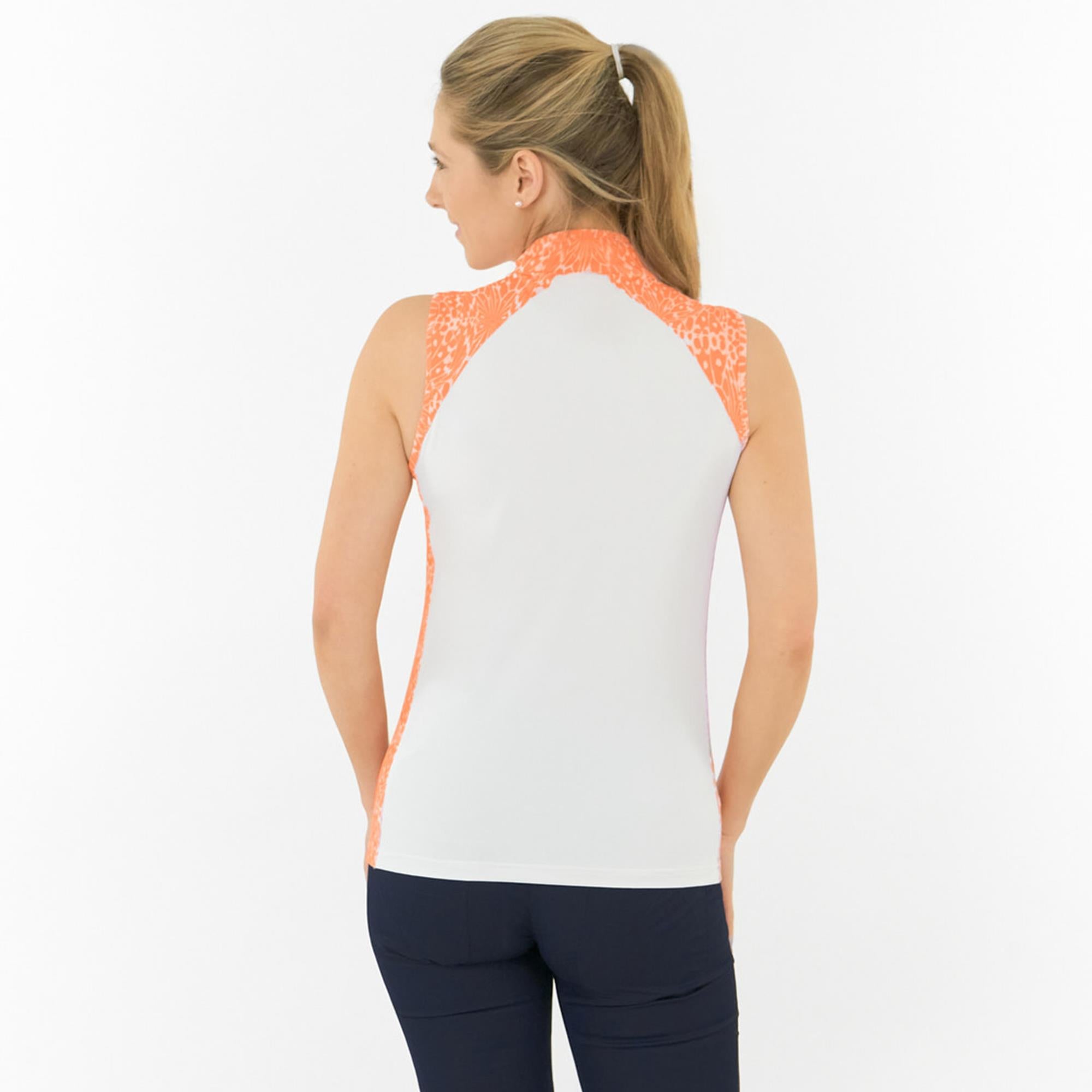 Pure Golf Freda Sleeveless Ladies Golf Polo Shirt Cantaloupe Crescent