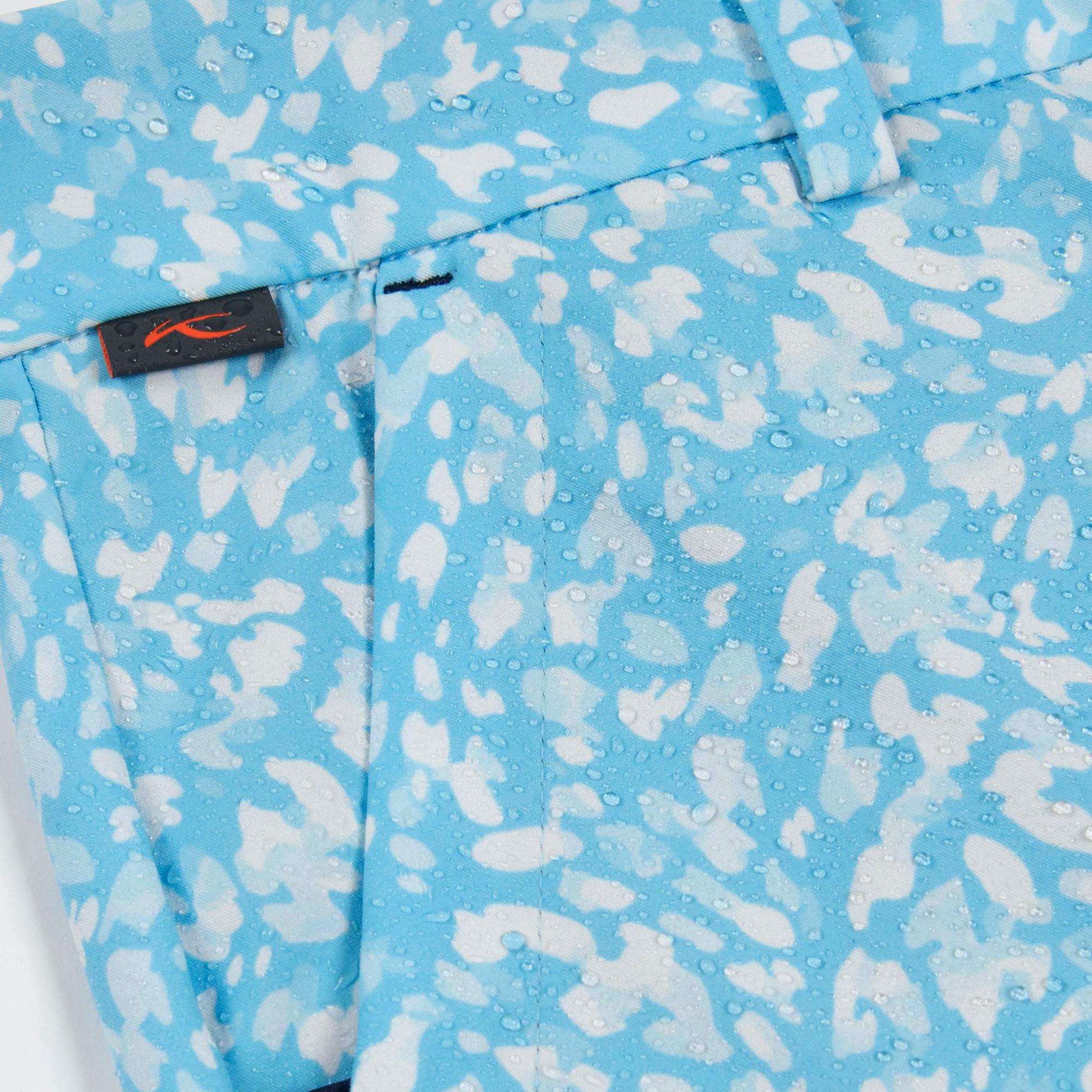 KJUS Ice Light Print 7/8 Ladies Golf Treggings Splash Poolside/White