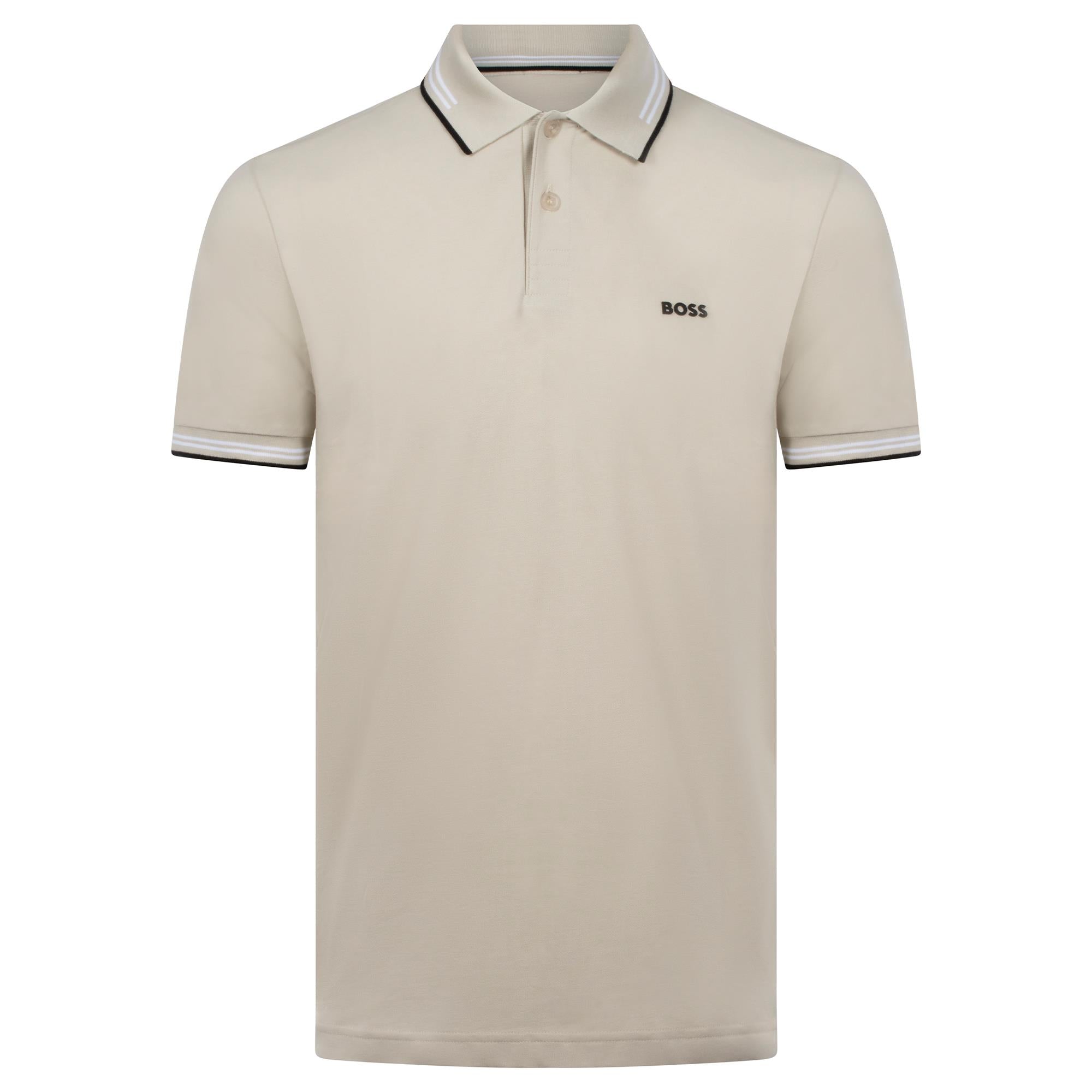 Boss Paul Stretch Cotton Slim Fit Polo Shirt Light Beige