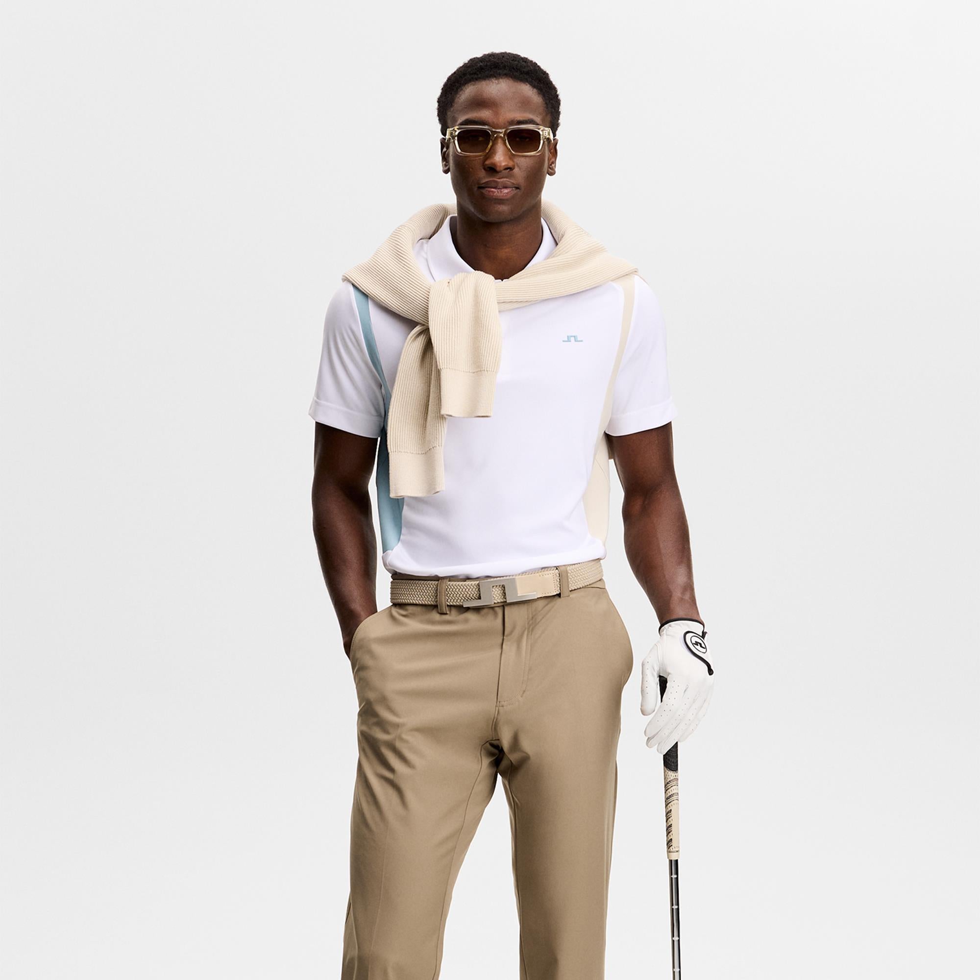 J Lindeberg Legacy Mens Golf Polo Shirt Moonbeam