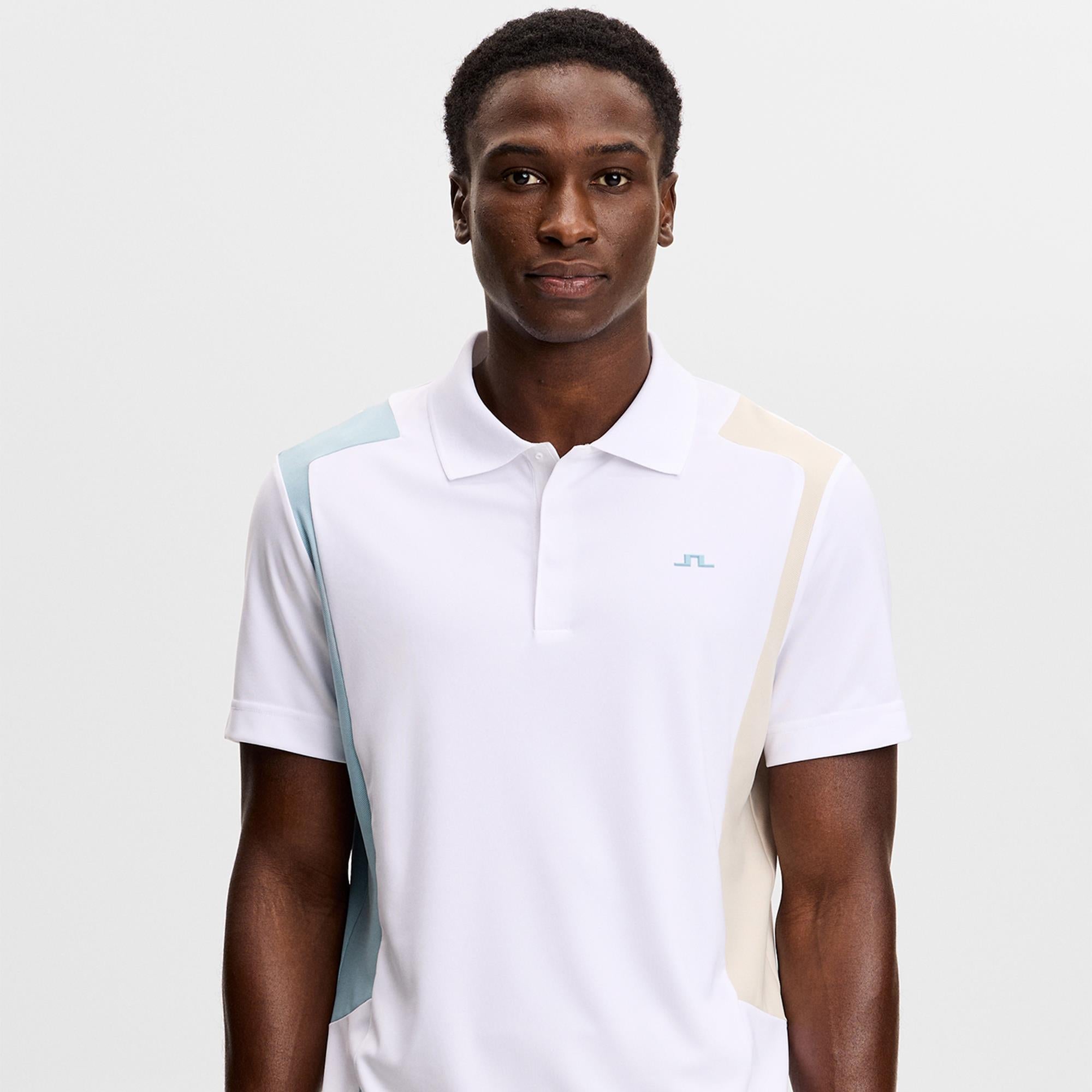 J Lindeberg Legacy Mens Golf Polo Shirt Moonbeam