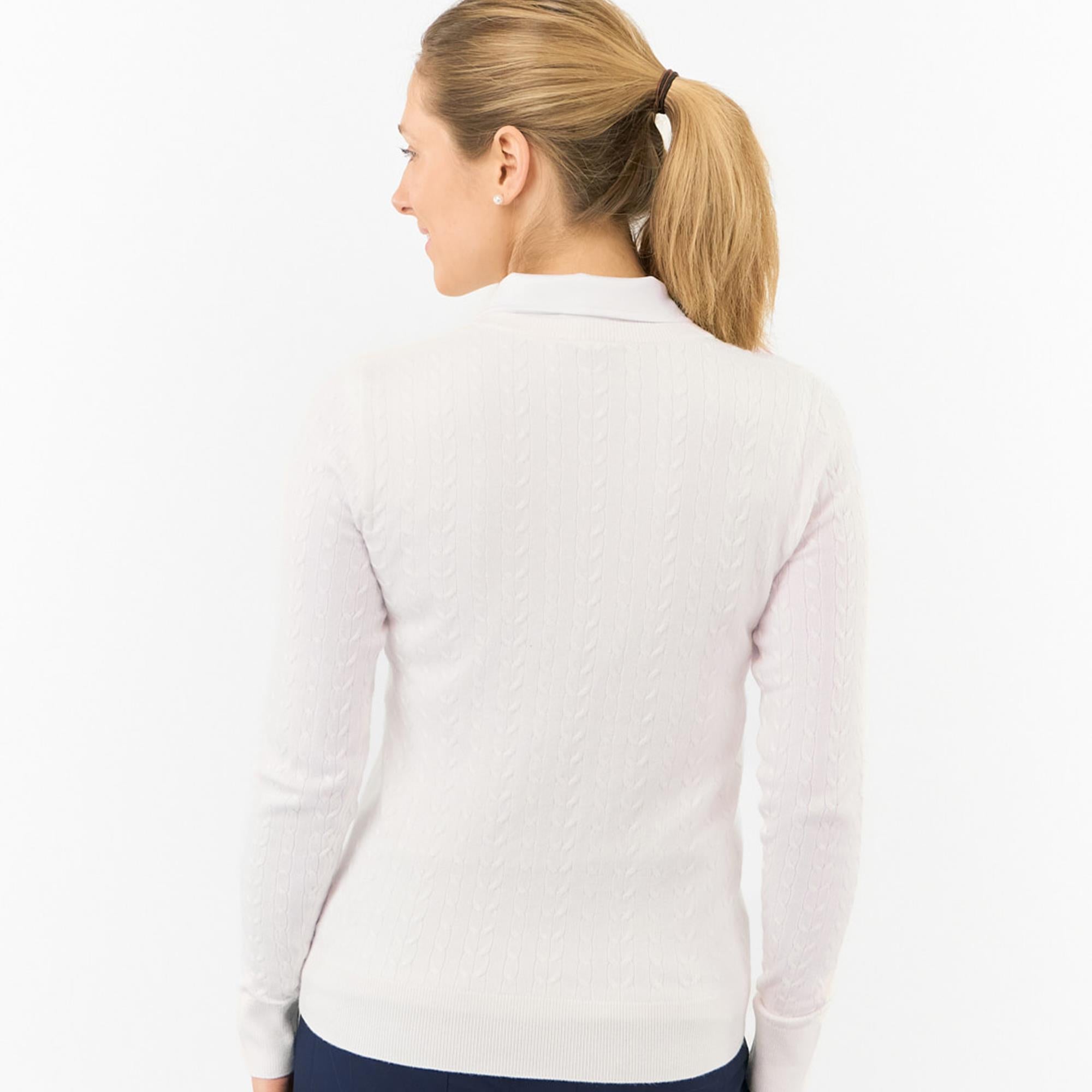 Pure Golf Suzie Summer Weight Knitted Ladies Golf Jumper White