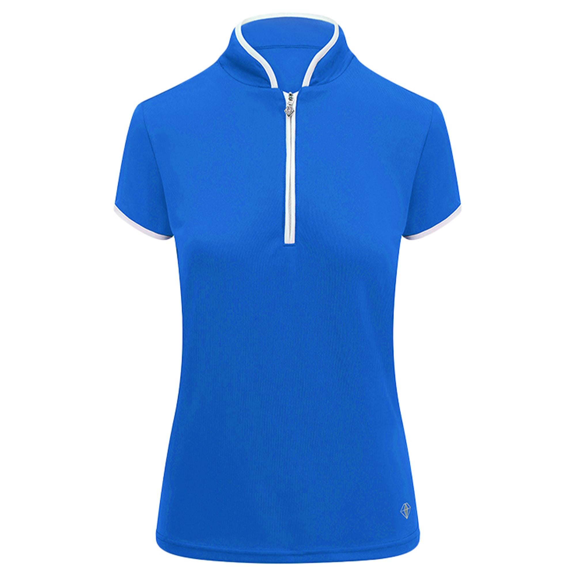 Pure Golf Bloom2 Ladies Cap Sleeve Golf Polo Shirt Royal Blue