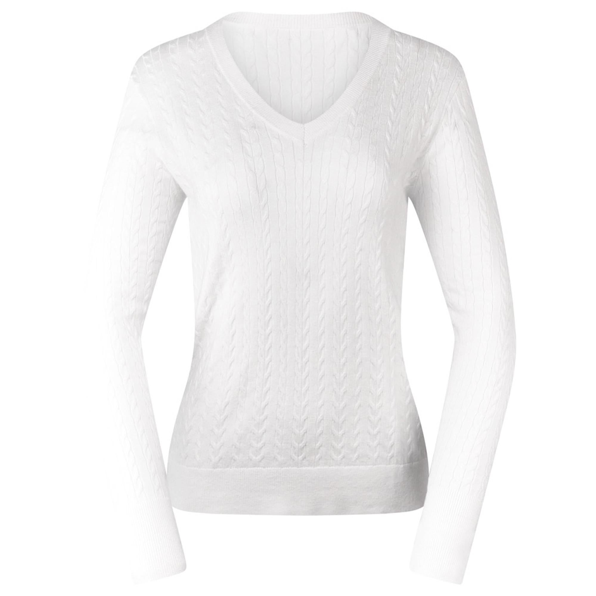 Pure Golf Suzie Summer Weight Knitted Ladies Golf Jumper White