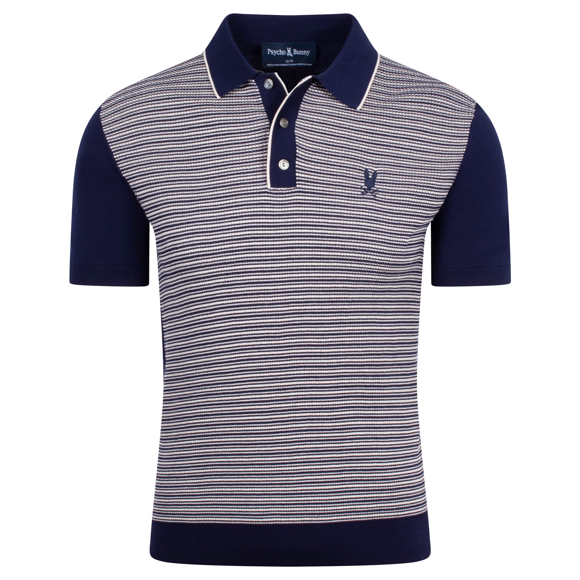 Psycho Bunny Kenny Striped Knit Mens Polo