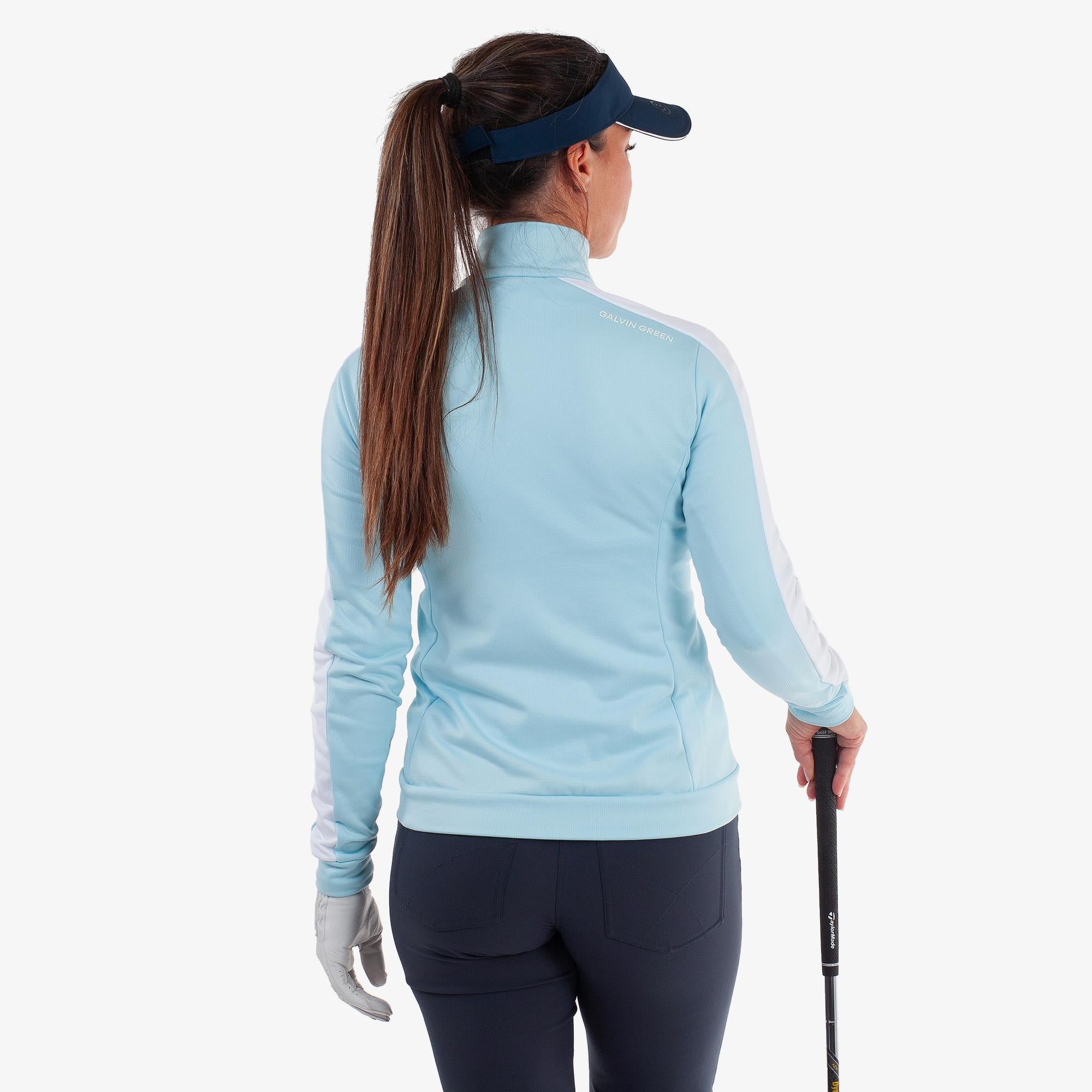 Galvin Green Dixie Insula Ladies Golf Mid Layer Crystal Blue/White