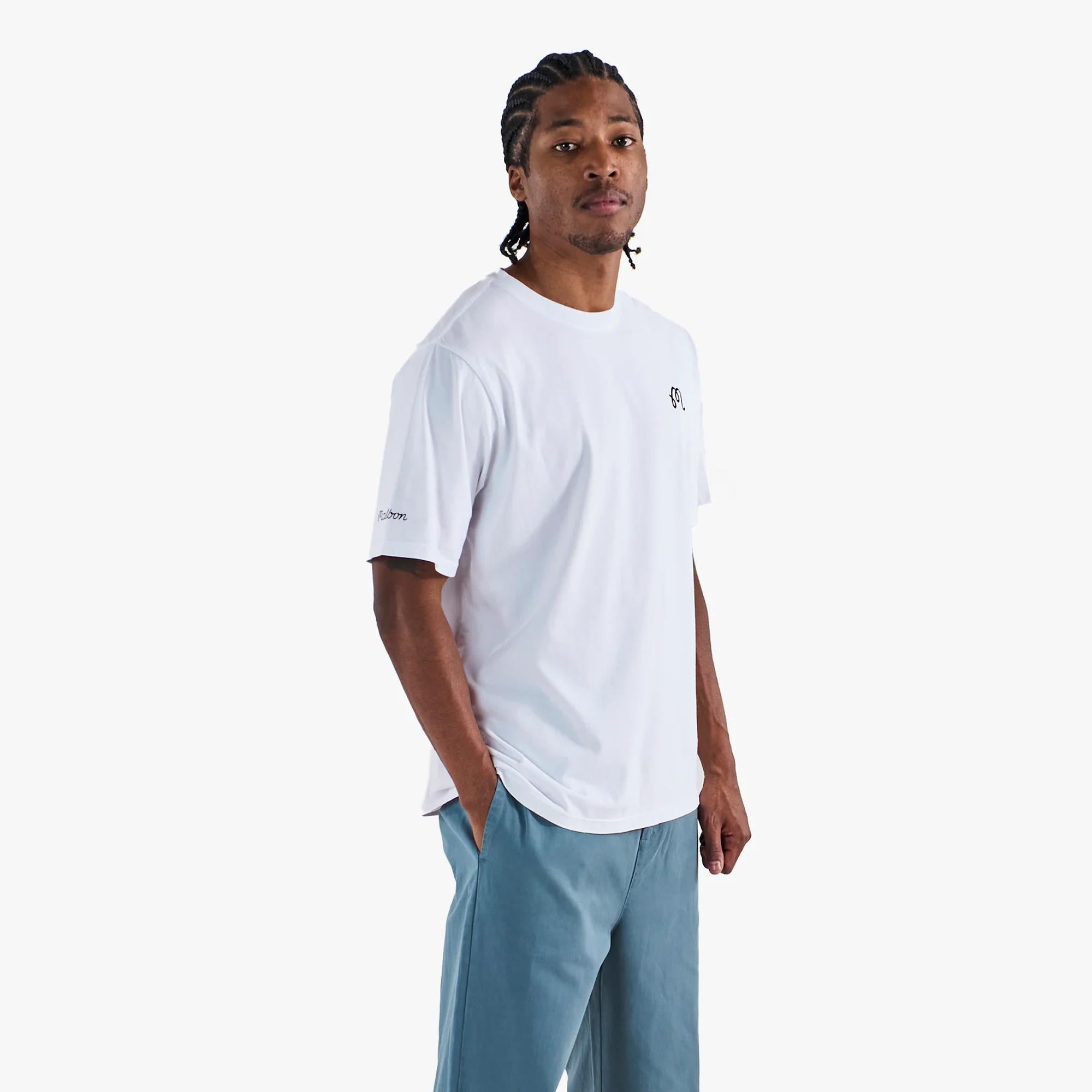 Malbon Golf Icons Bermuda Tee White
