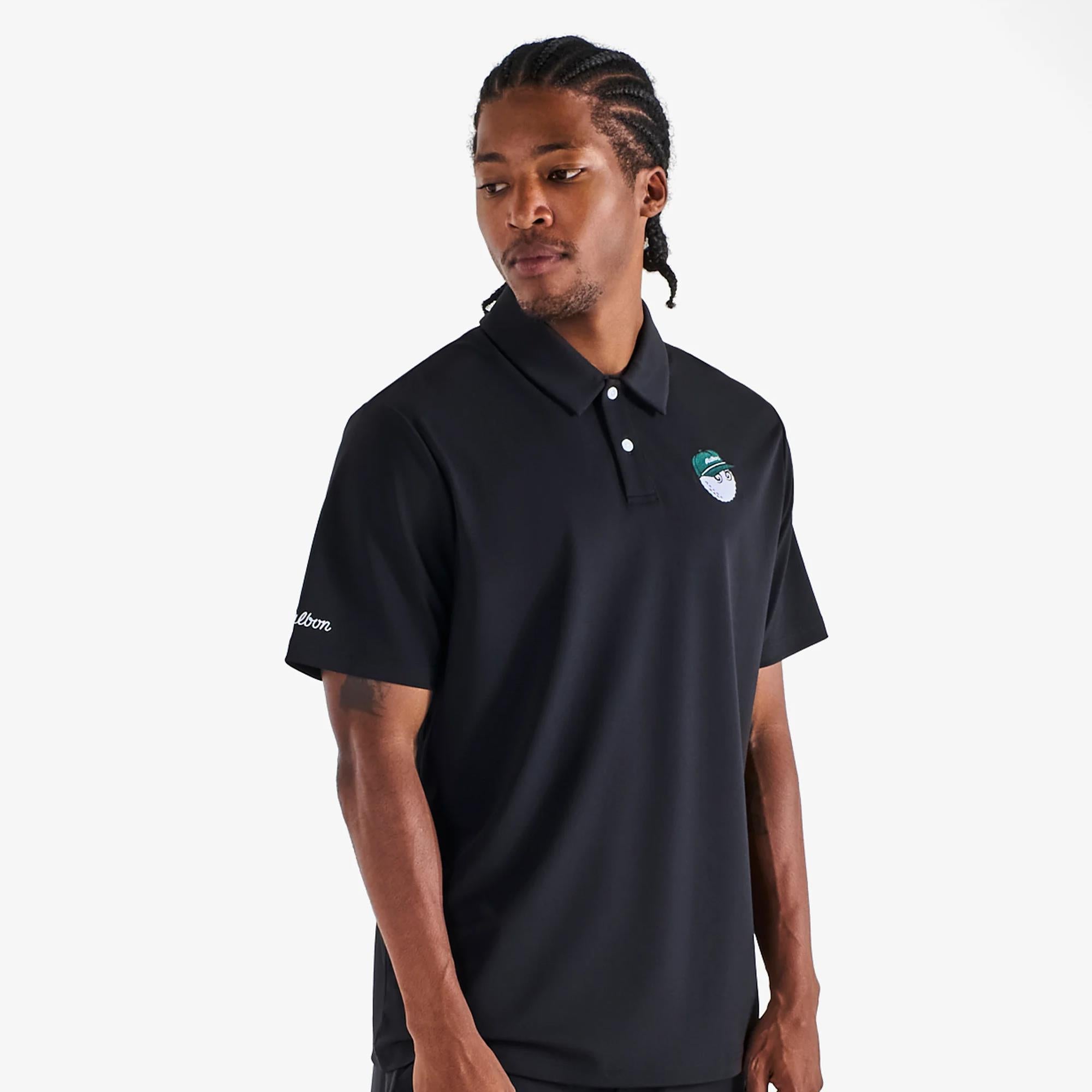 Malbon Golf Icons Fairway Baldwin Polo Black