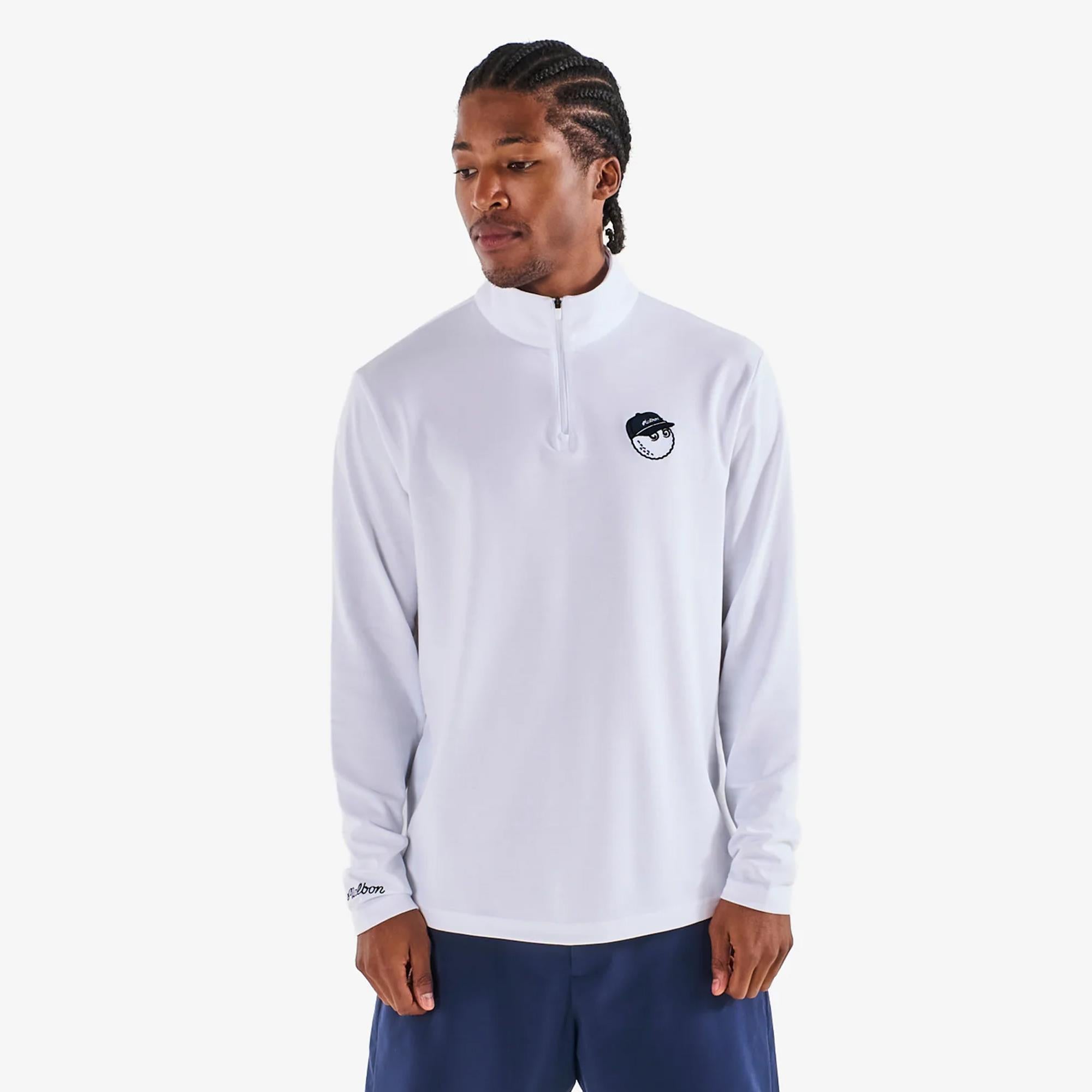 Malbon Golf Icons Flyer Mid Layer White