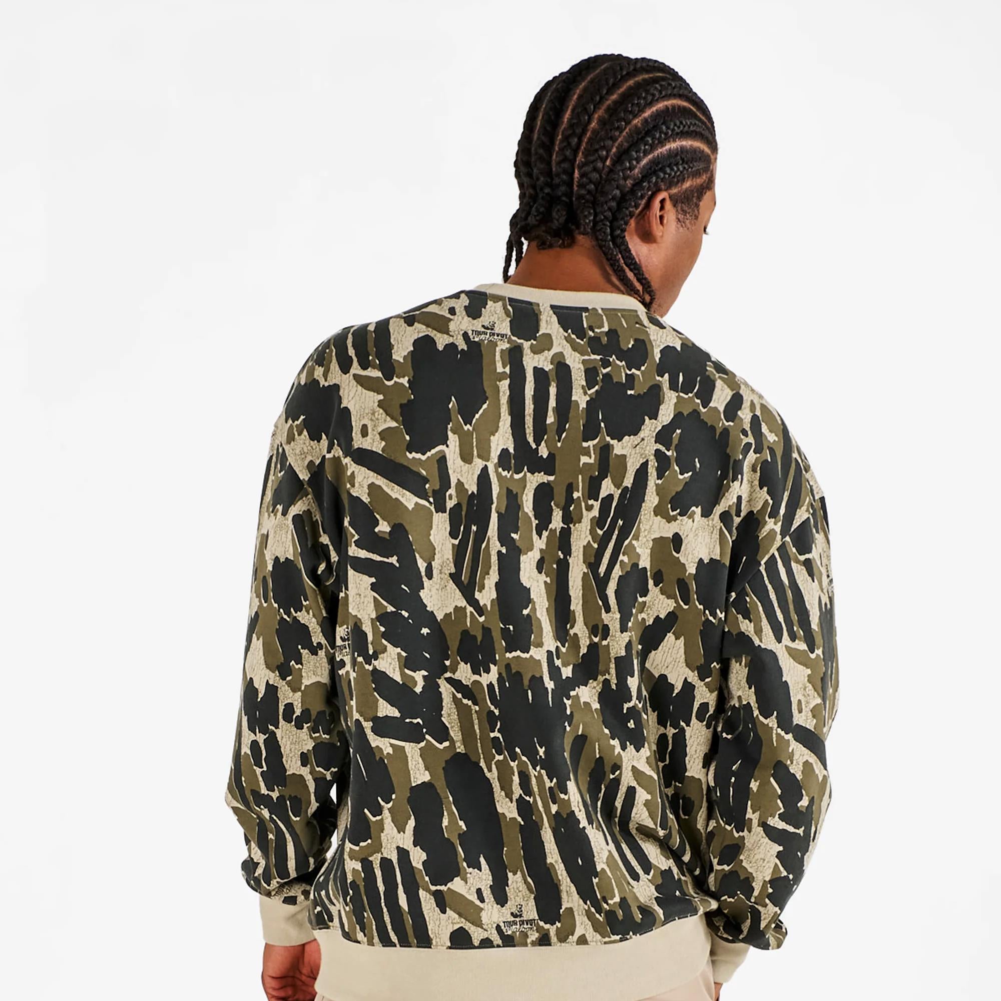 Malbon Golf Tour Divot Camo Sweatshirt Bark Camo
