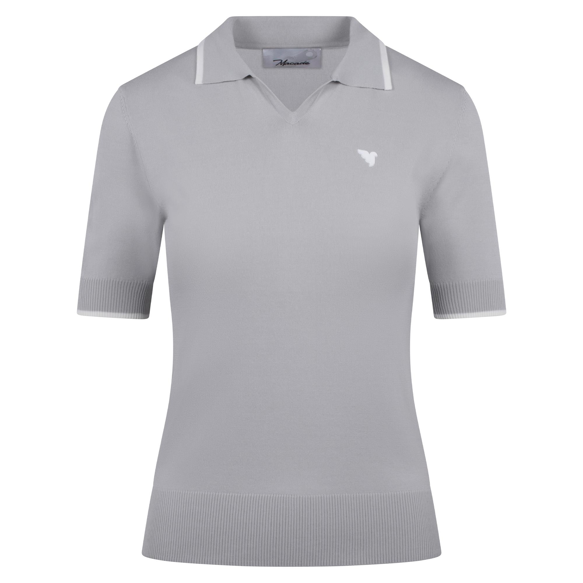 Macade Golf  Vera Cropped Ladies Golf Polo Shirt Very Grey