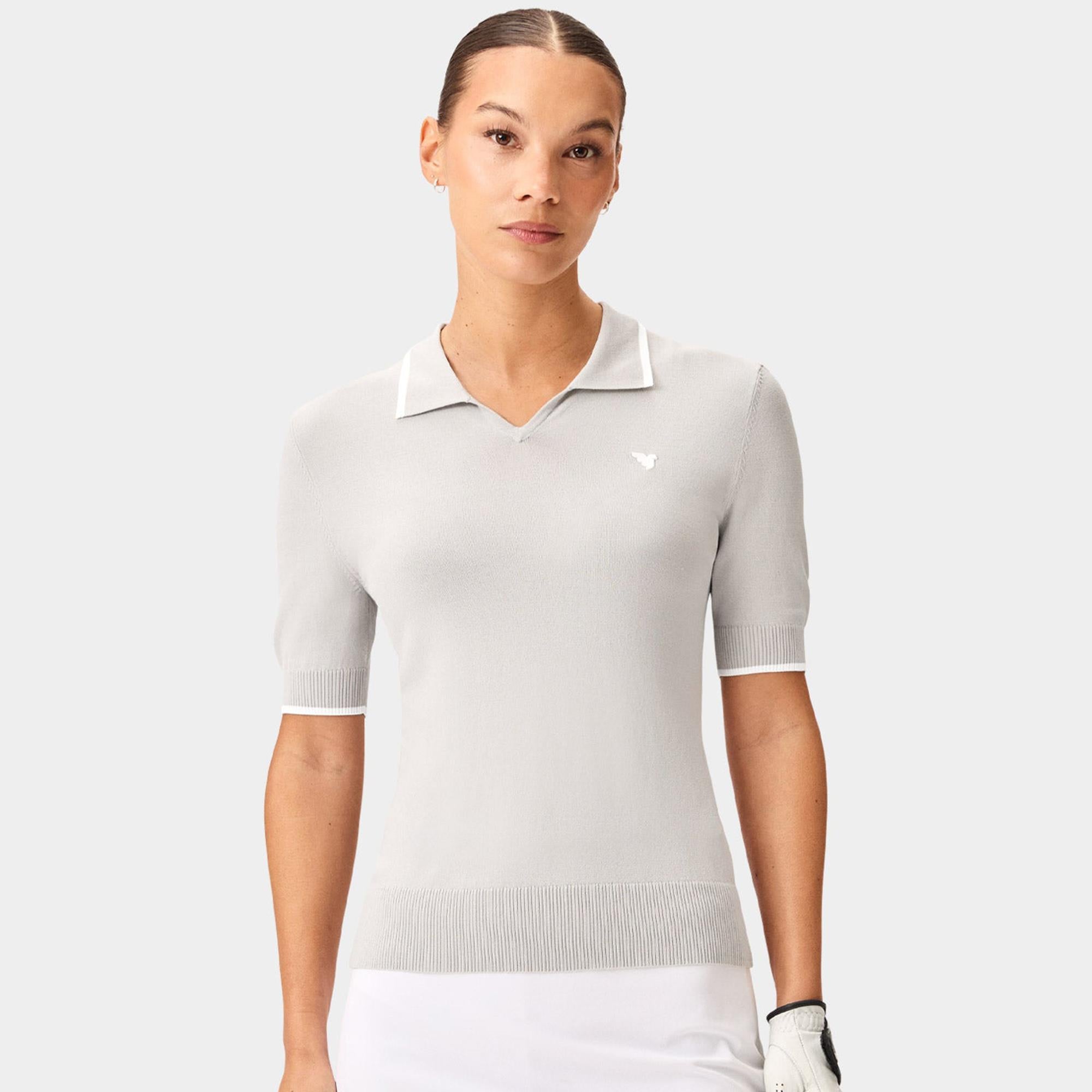Macade Golf  Vera Cropped Ladies Golf Polo Shirt Very Grey