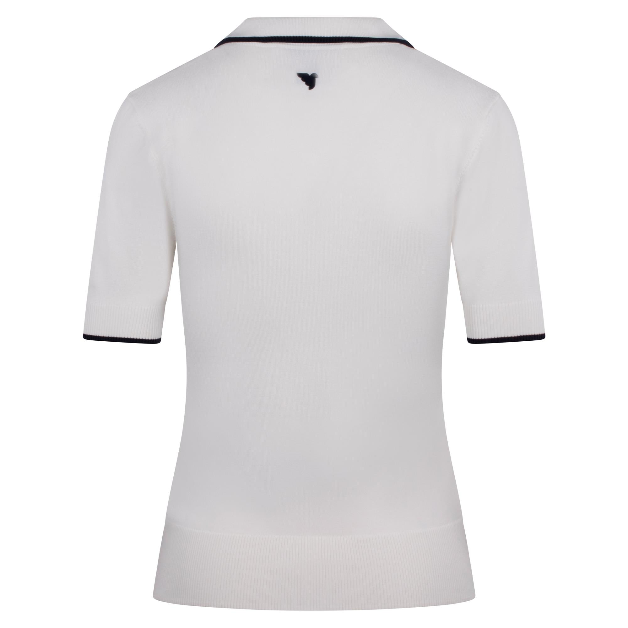 Macade Golf  Vera Cropped Ladies Golf Polo Shirt White